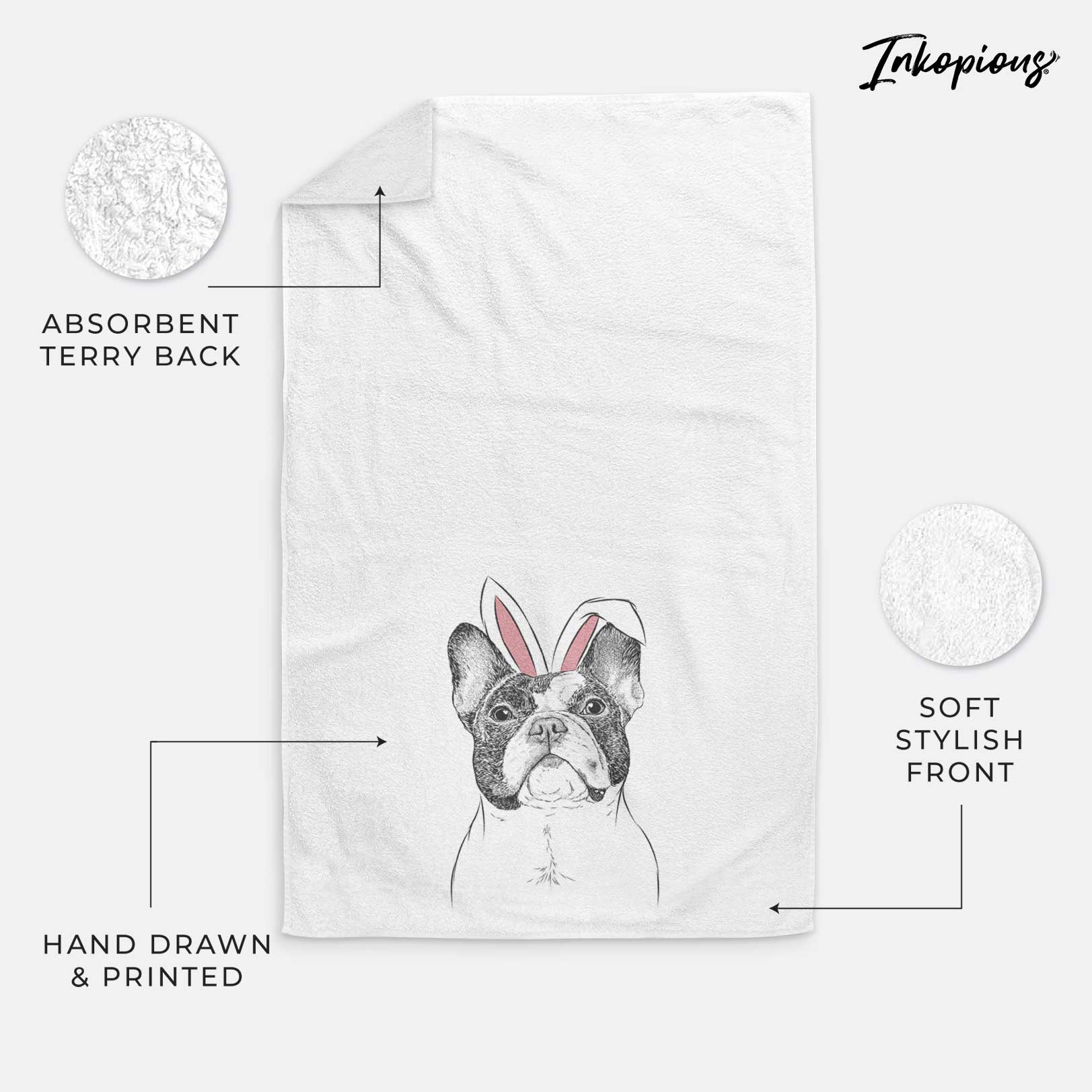 Ella the French Bulldog Decorative Hand Towel