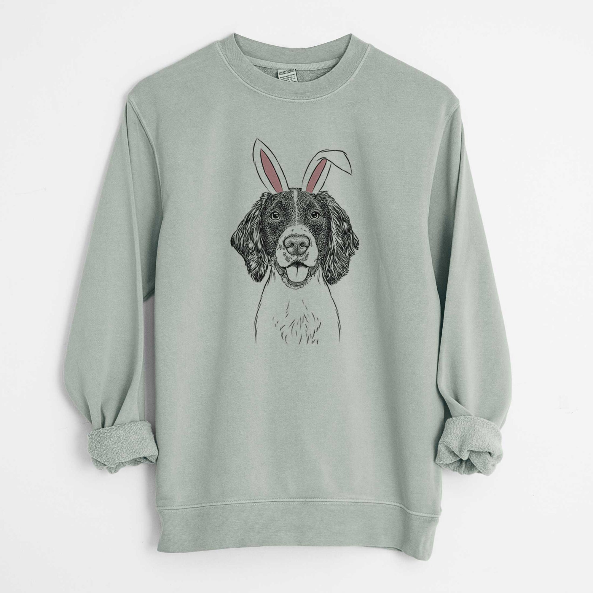 Easter Ever the English Springer Spaniel - Unisex Pigment Dyed Crew Sweatshirt