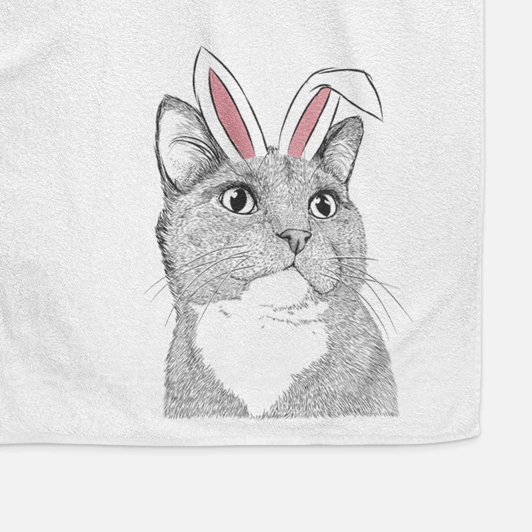 Gizmo the Grey Cat Decorative Hand Towel