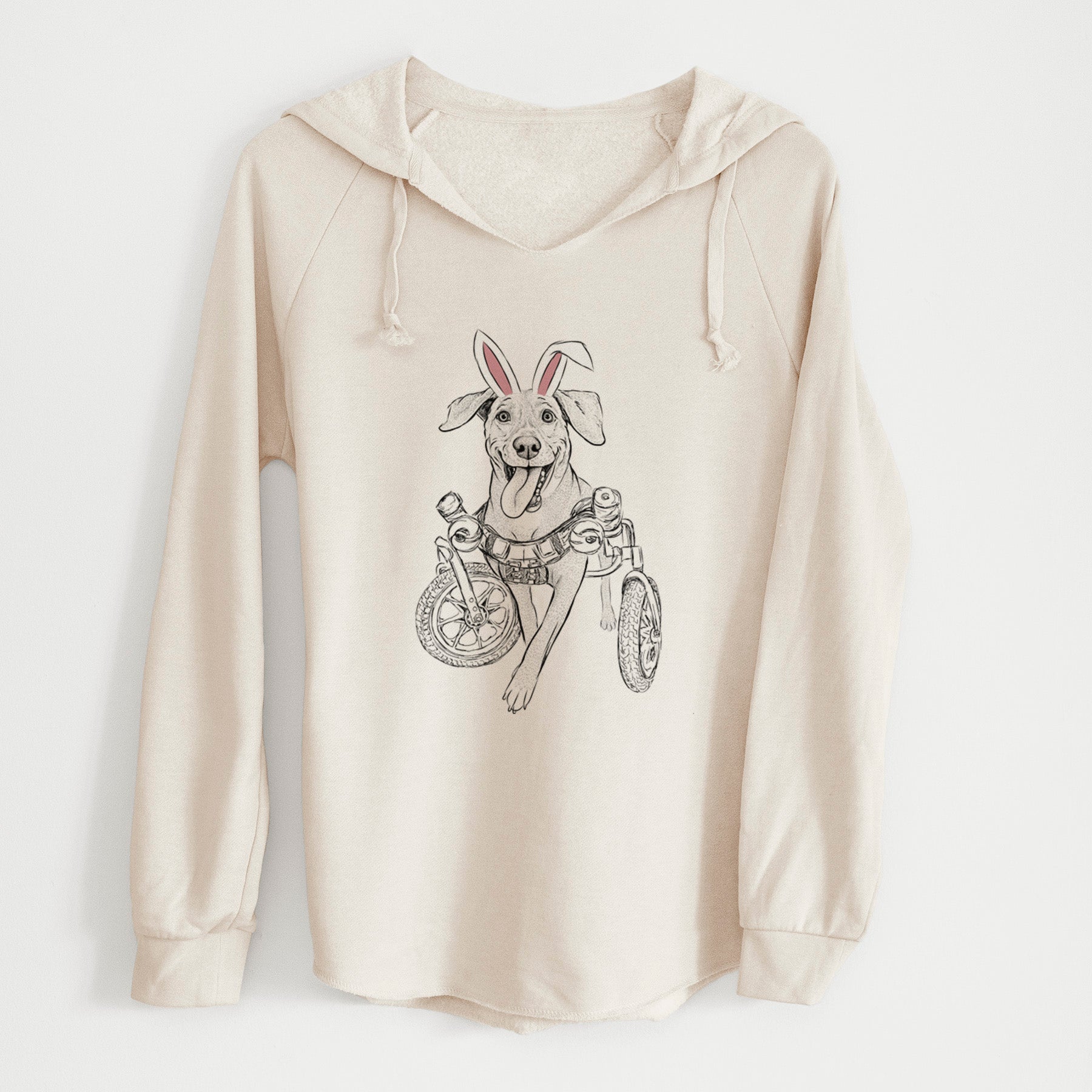 Easter Hannah the Pitbull Mix - Cali Wave Hooded Sweatshirt