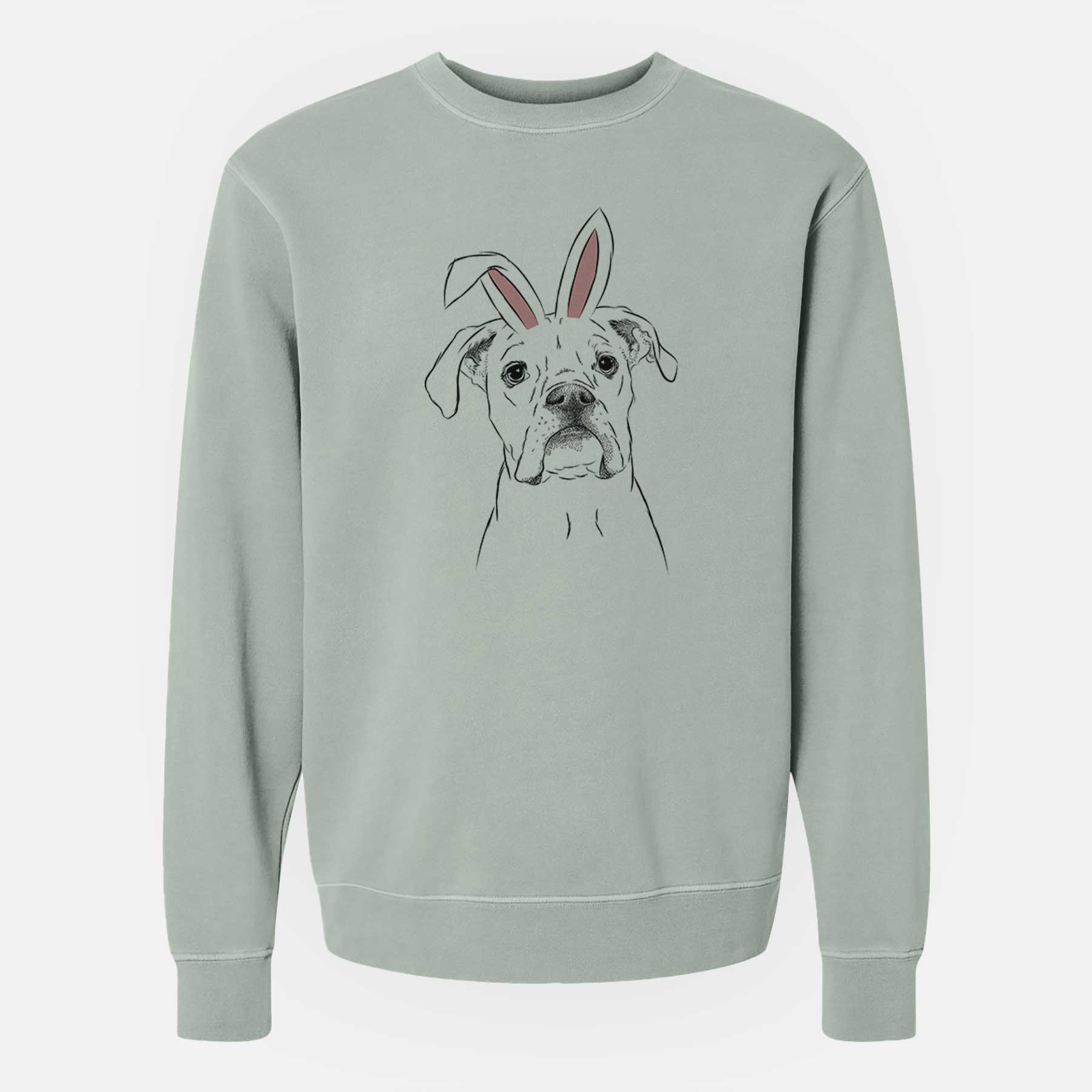 Easter Henley the Boxer - Unisex Pigment Dyed Crew Sweatshirt