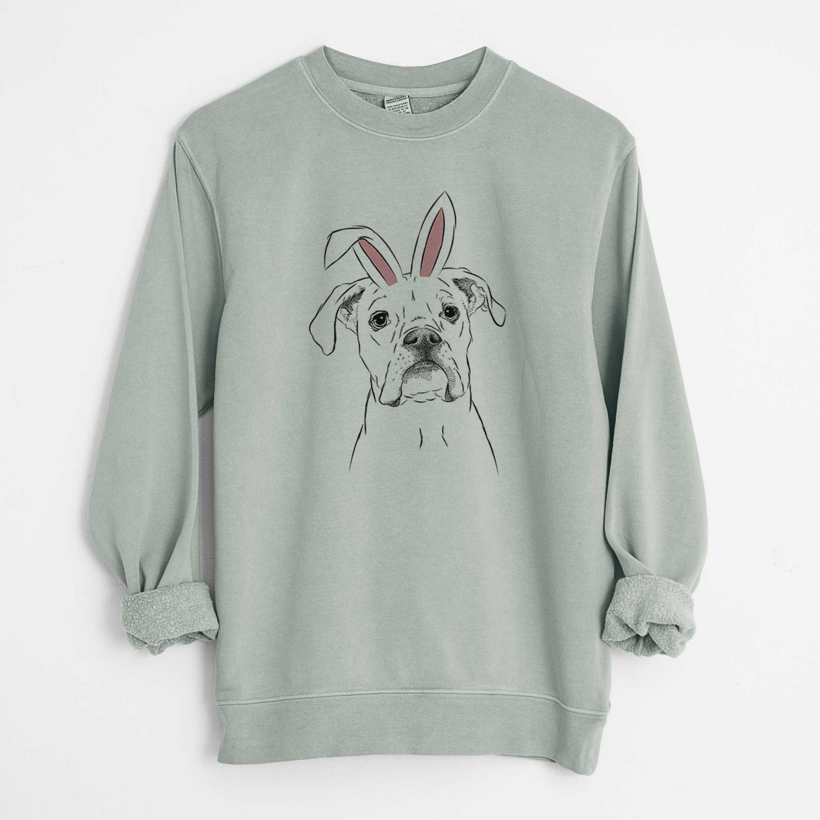 Easter Henley the Boxer - Unisex Pigment Dyed Crew Sweatshirt