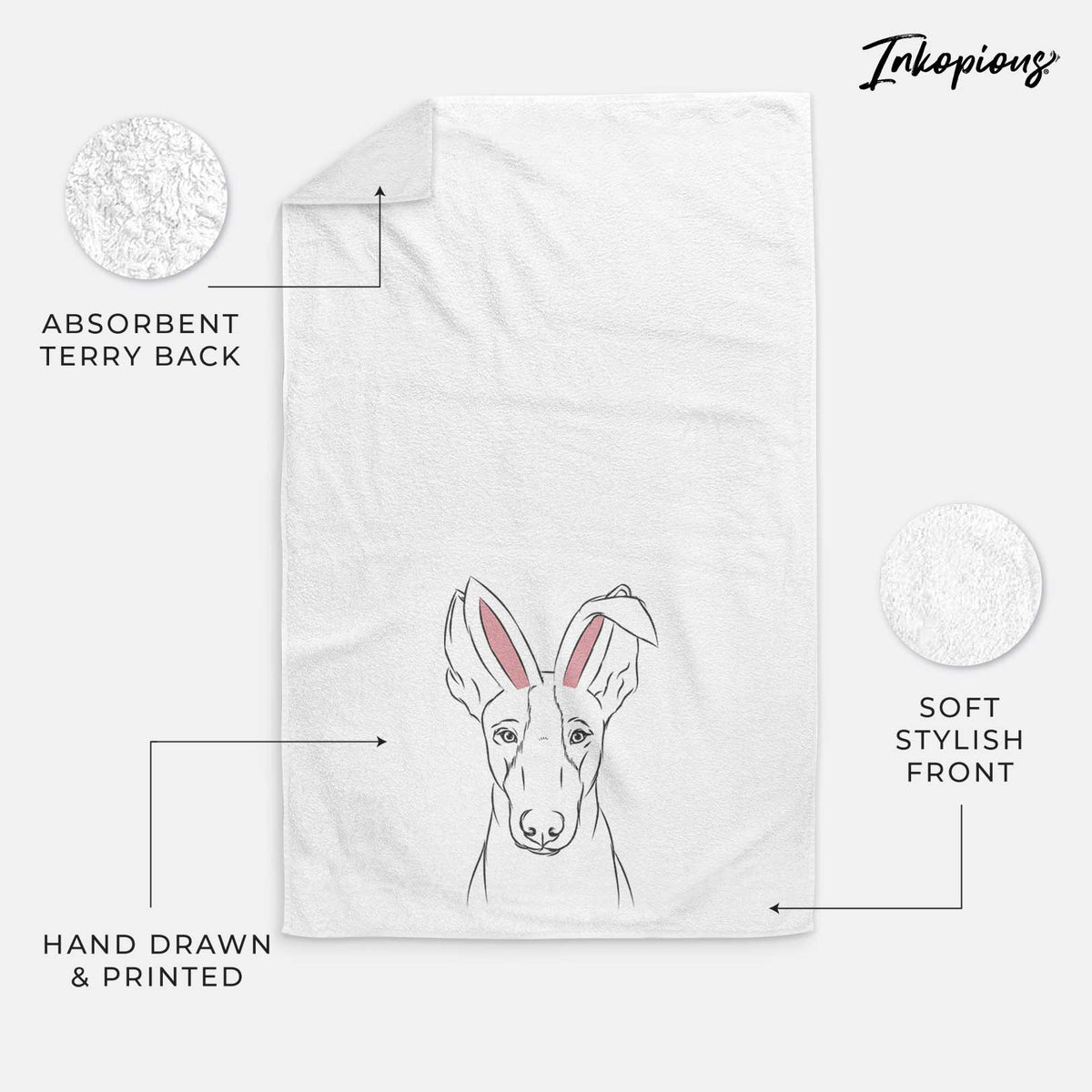 Indy the Ibizan Hound Decorative Hand Towel