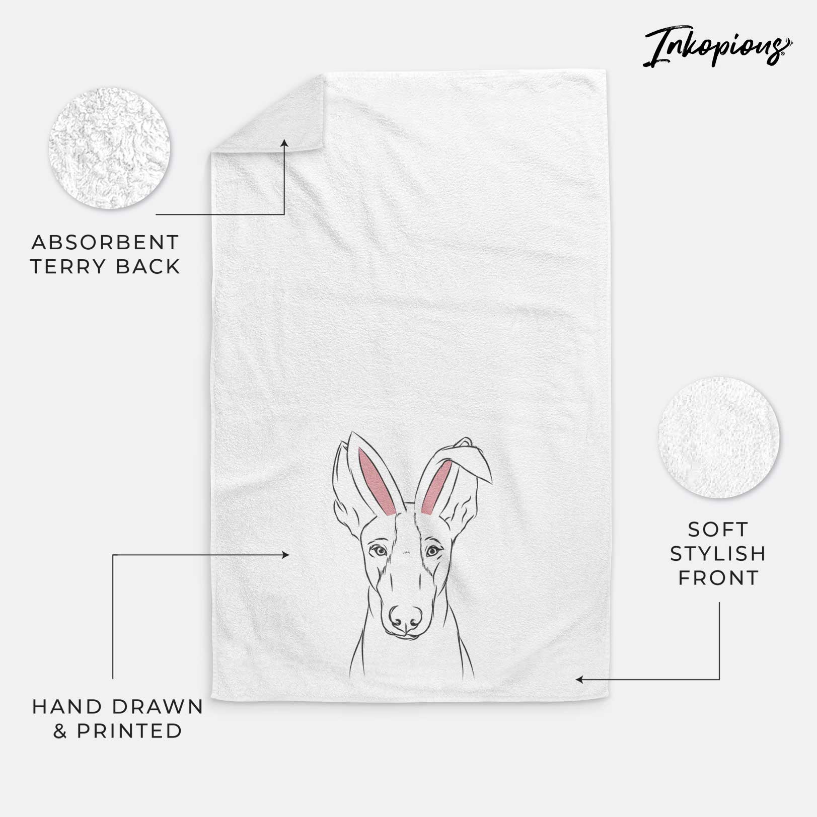 Indy the Ibizan Hound Decorative Hand Towel