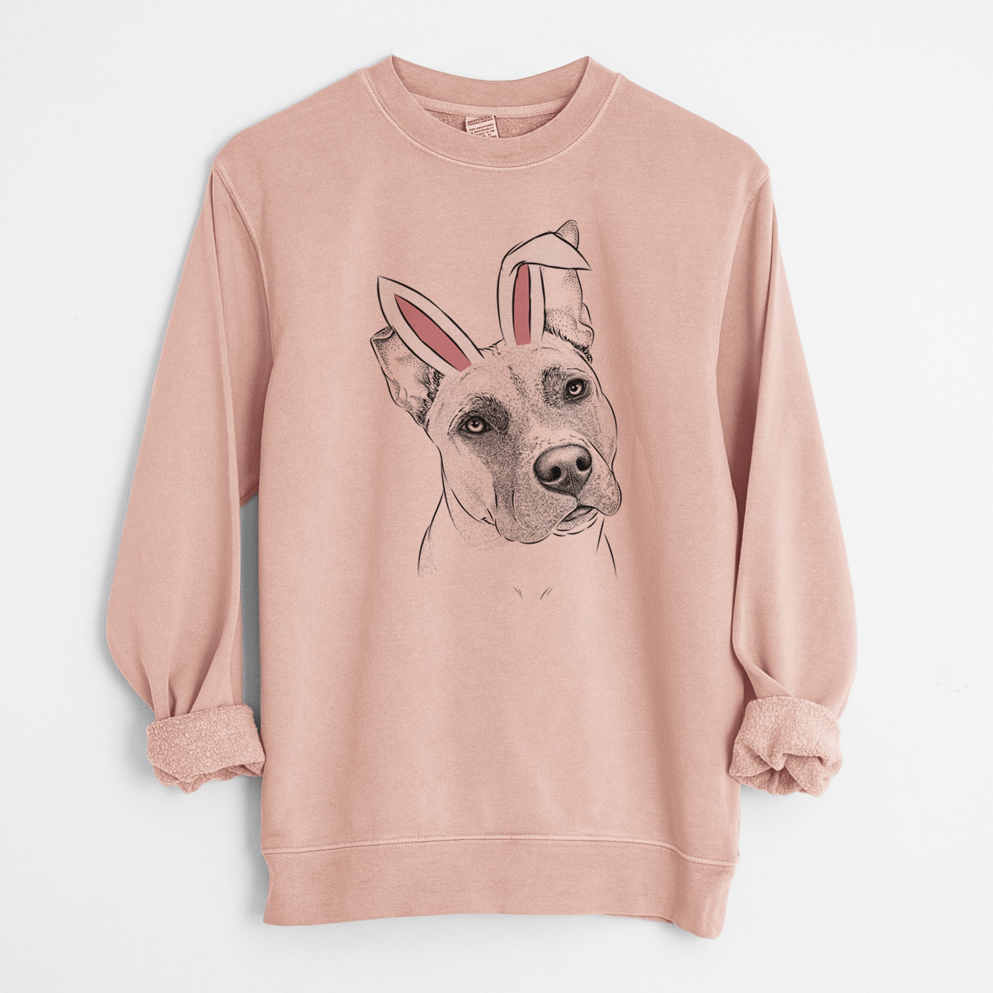 Easter Ivy the Pitbull Mix - Unisex Pigment Dyed Crew Sweatshirt