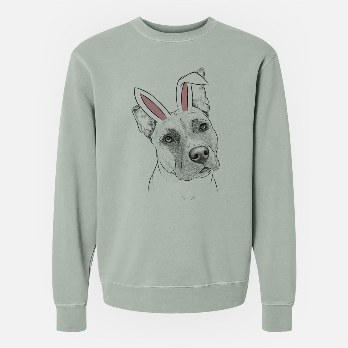 Easter Ivy the Pitbull Mix - Unisex Pigment Dyed Crew Sweatshirt
