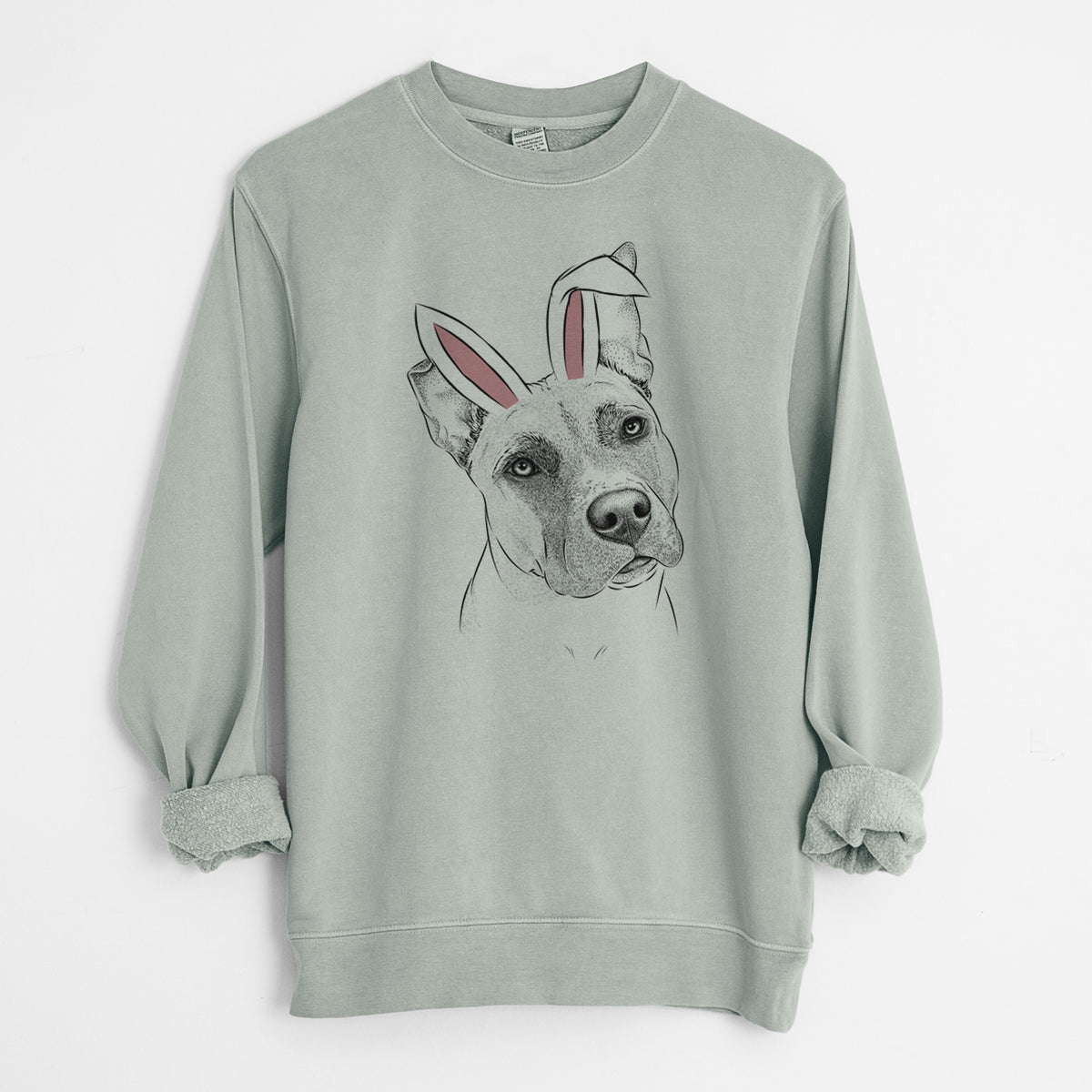 Easter Ivy the Pitbull Mix - Unisex Pigment Dyed Crew Sweatshirt
