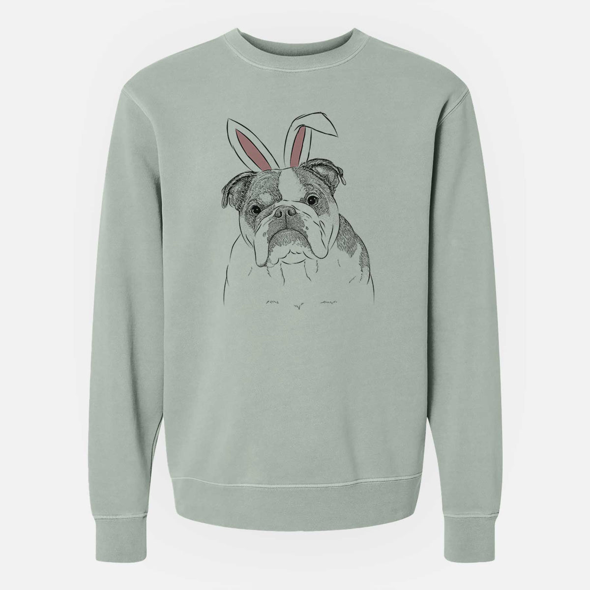 Easter Jack the English Bulldog - Unisex Pigment Dyed Crew Sweatshirt