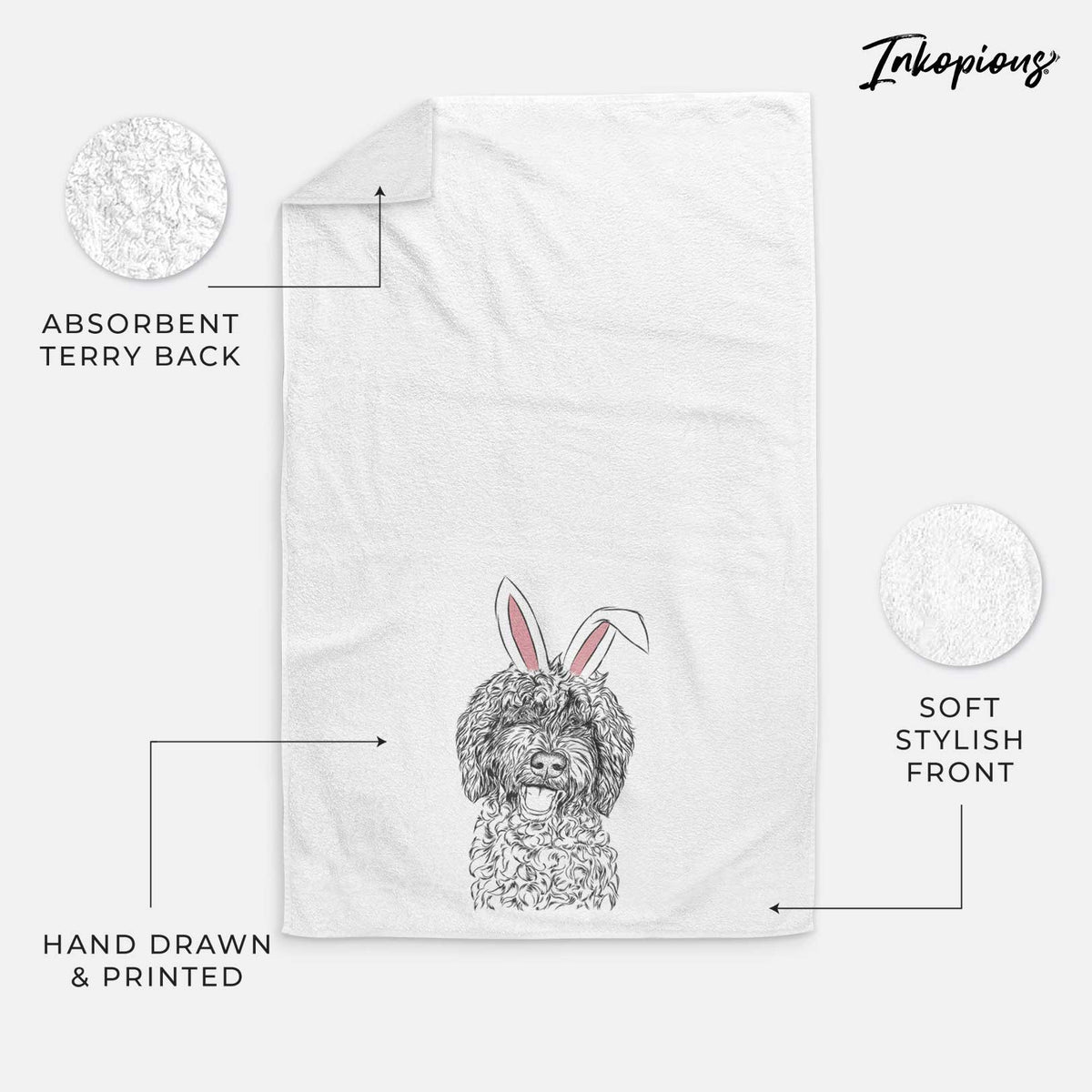 Jack the Chocolate Labradoodle Decorative Hand Towel