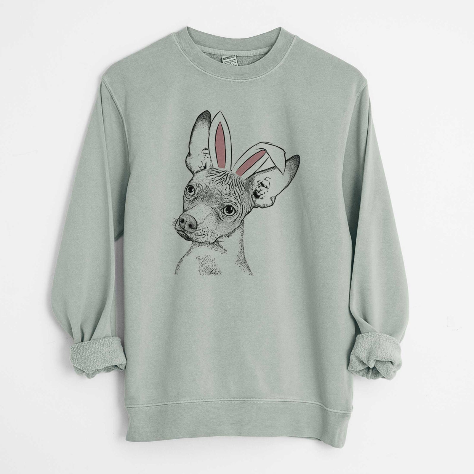 Easter Kahlo the Xoloitzcuintli - Unisex Pigment Dyed Crew Sweatshirt