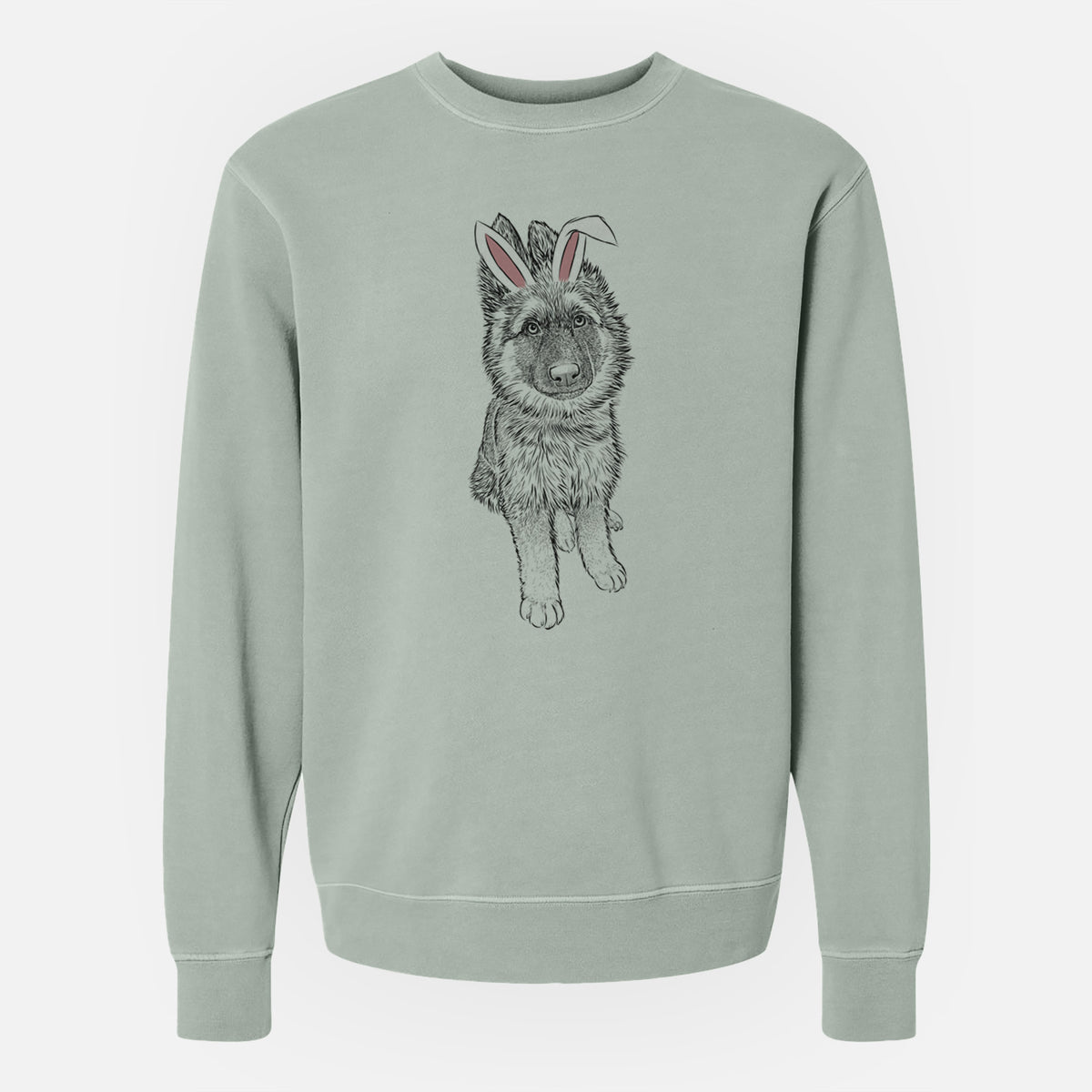 Easter Kuyo the German Shepherd - Unisex Pigment Dyed Crew Sweatshirt