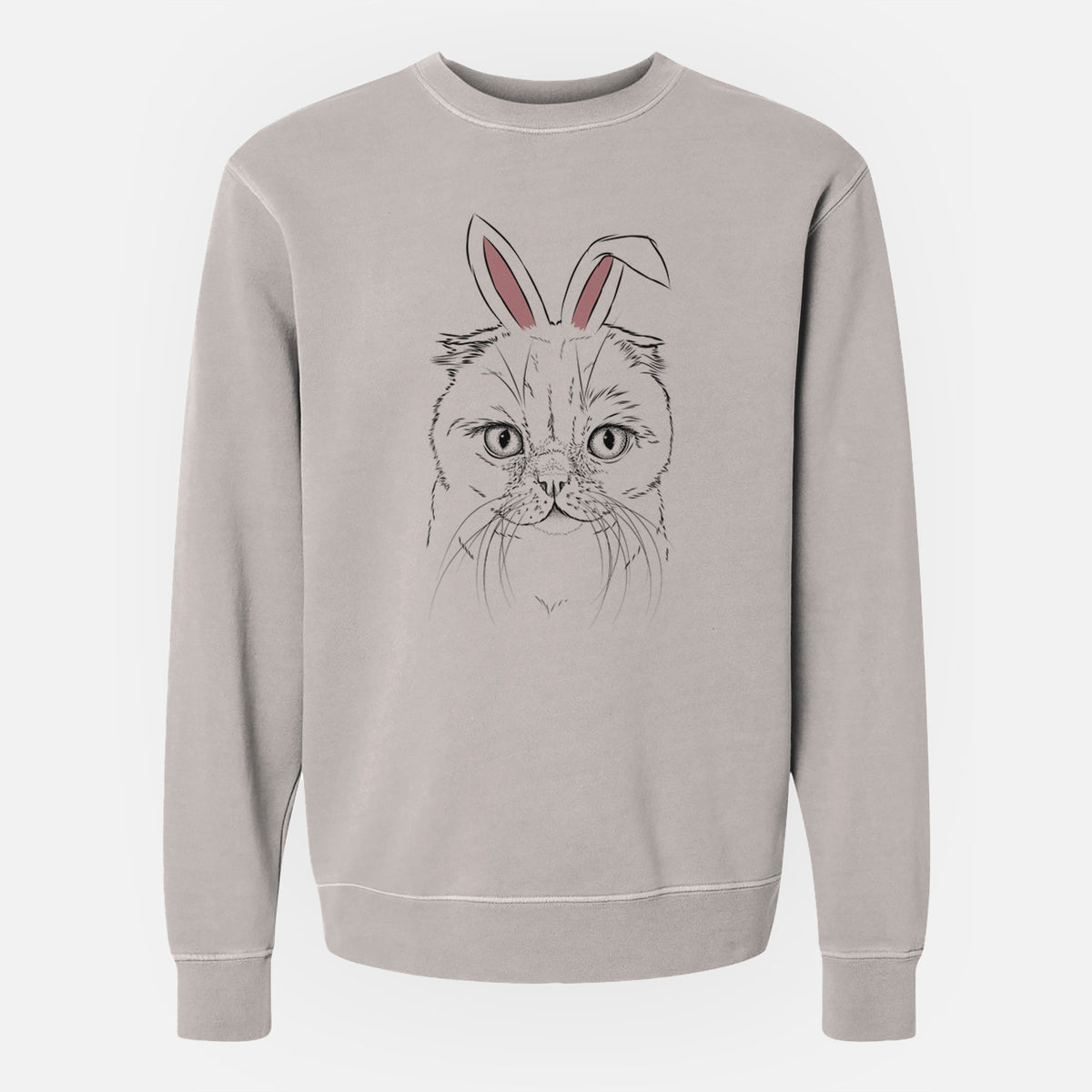 Easter Lina the Exotic Fold Cat - Unisex Pigment Dyed Crew Sweatshirt