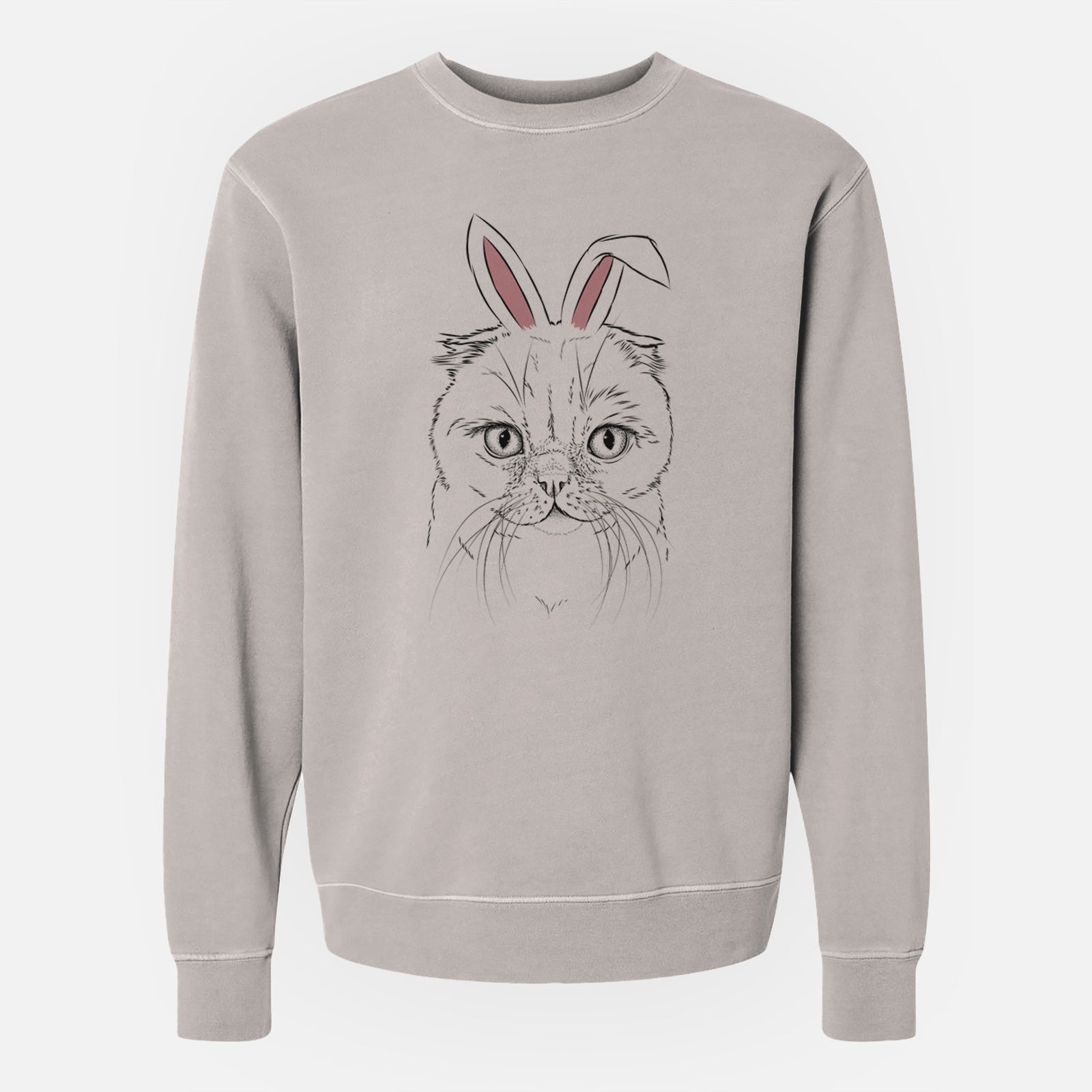 Easter Lina the Exotic Fold Cat - Unisex Pigment Dyed Crew Sweatshirt