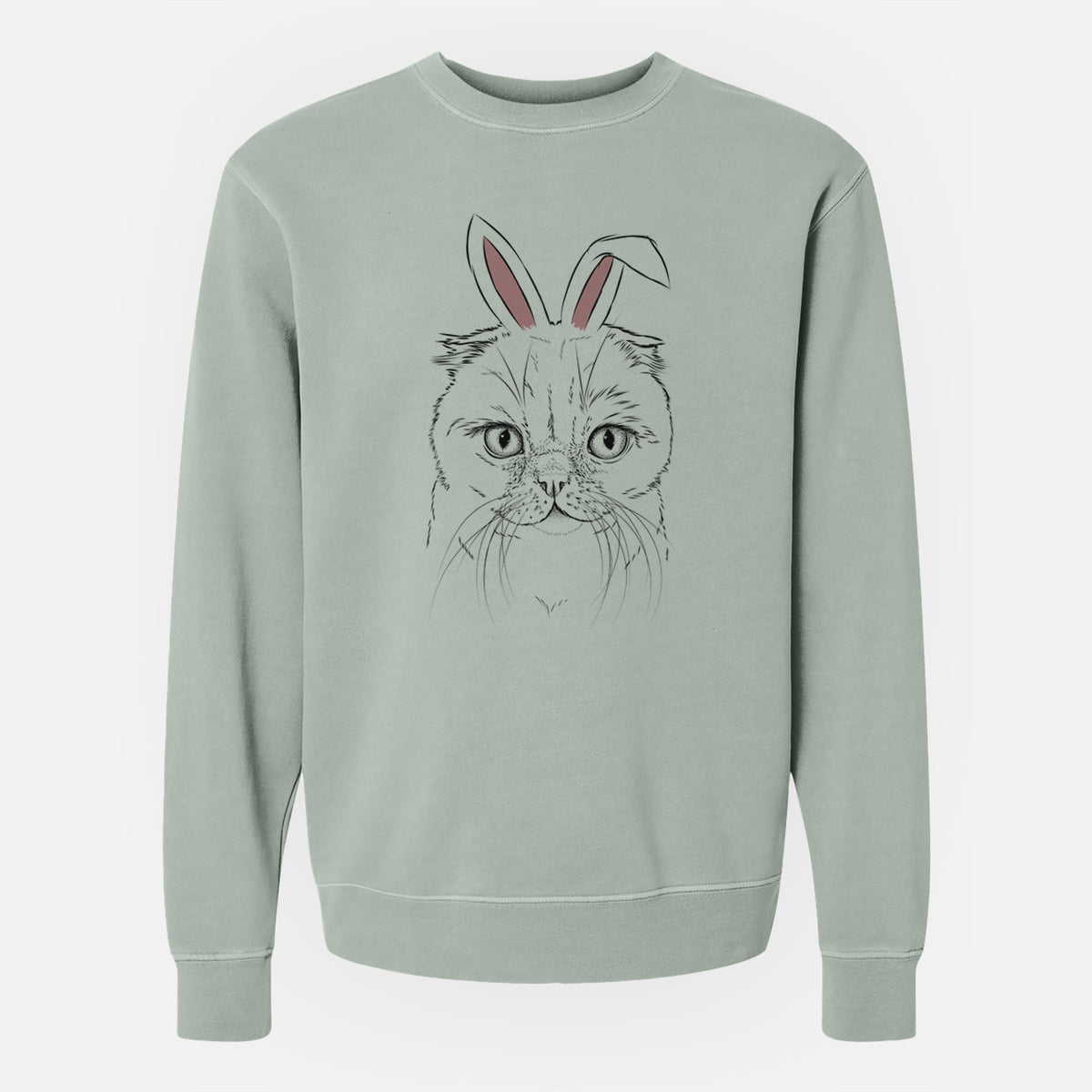 Easter Lina the Exotic Fold Cat - Unisex Pigment Dyed Crew Sweatshirt