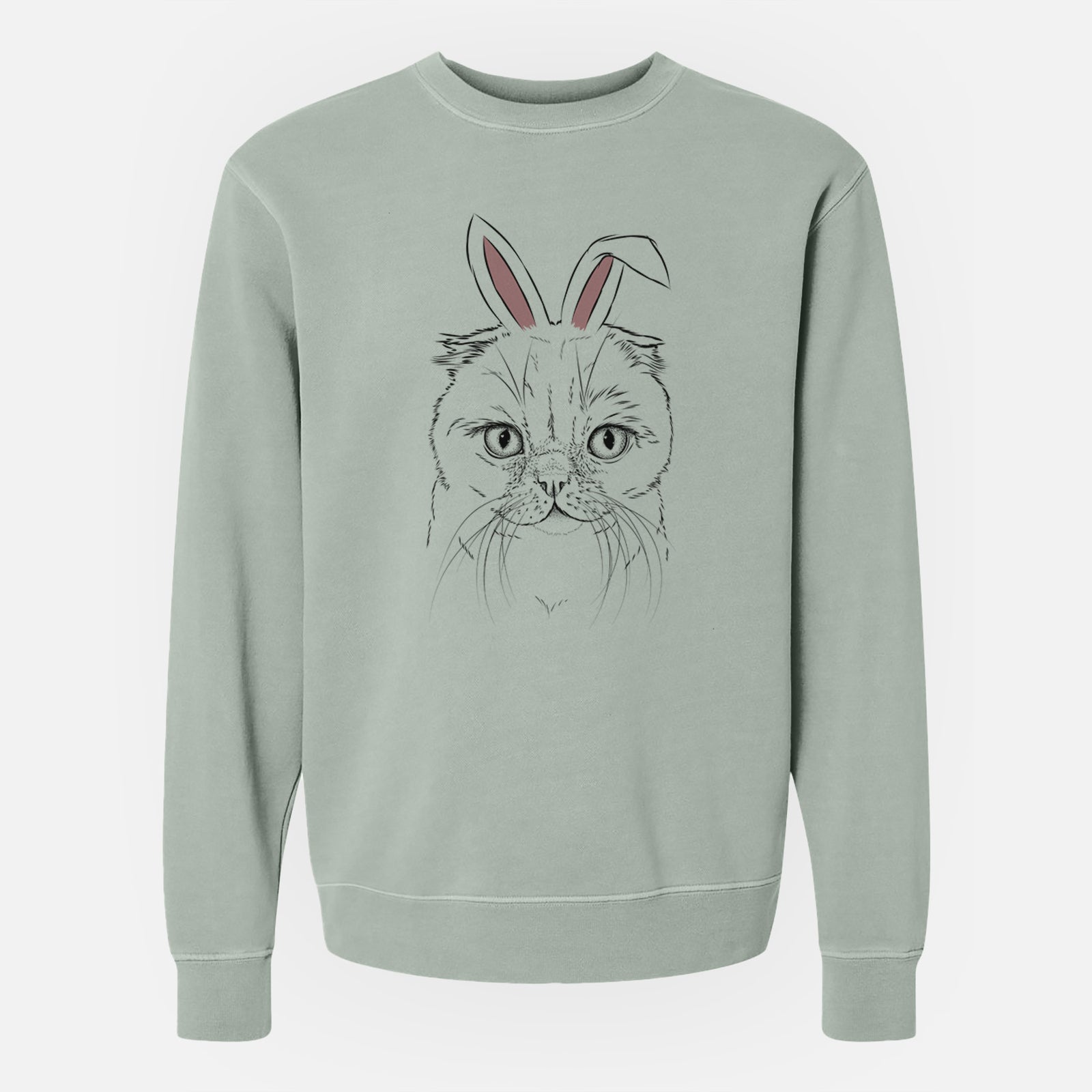Easter Lina the Exotic Fold Cat - Unisex Pigment Dyed Crew Sweatshirt