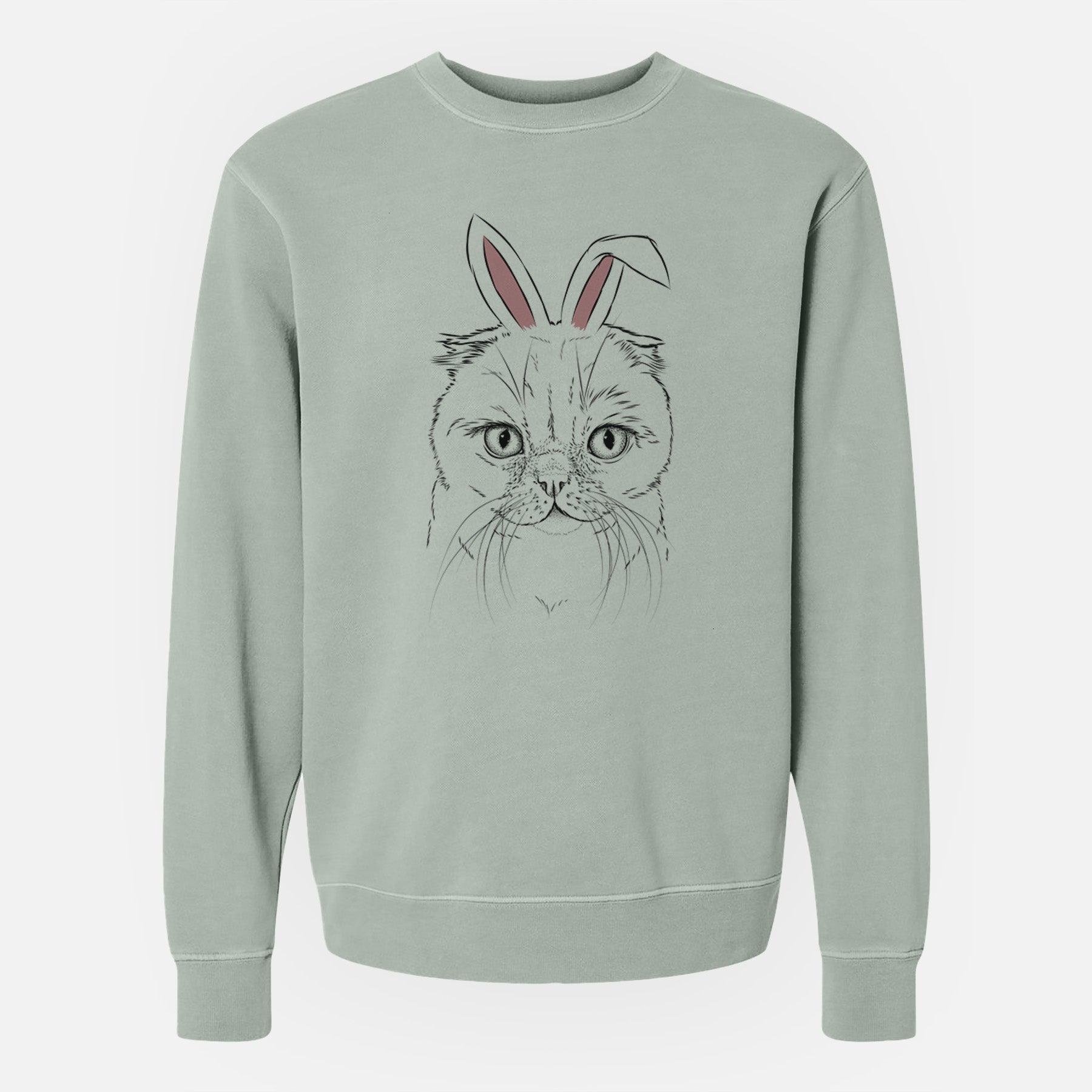 Easter Lina the Exotic Fold Cat - Unisex Pigment Dyed Crew Sweatshirt