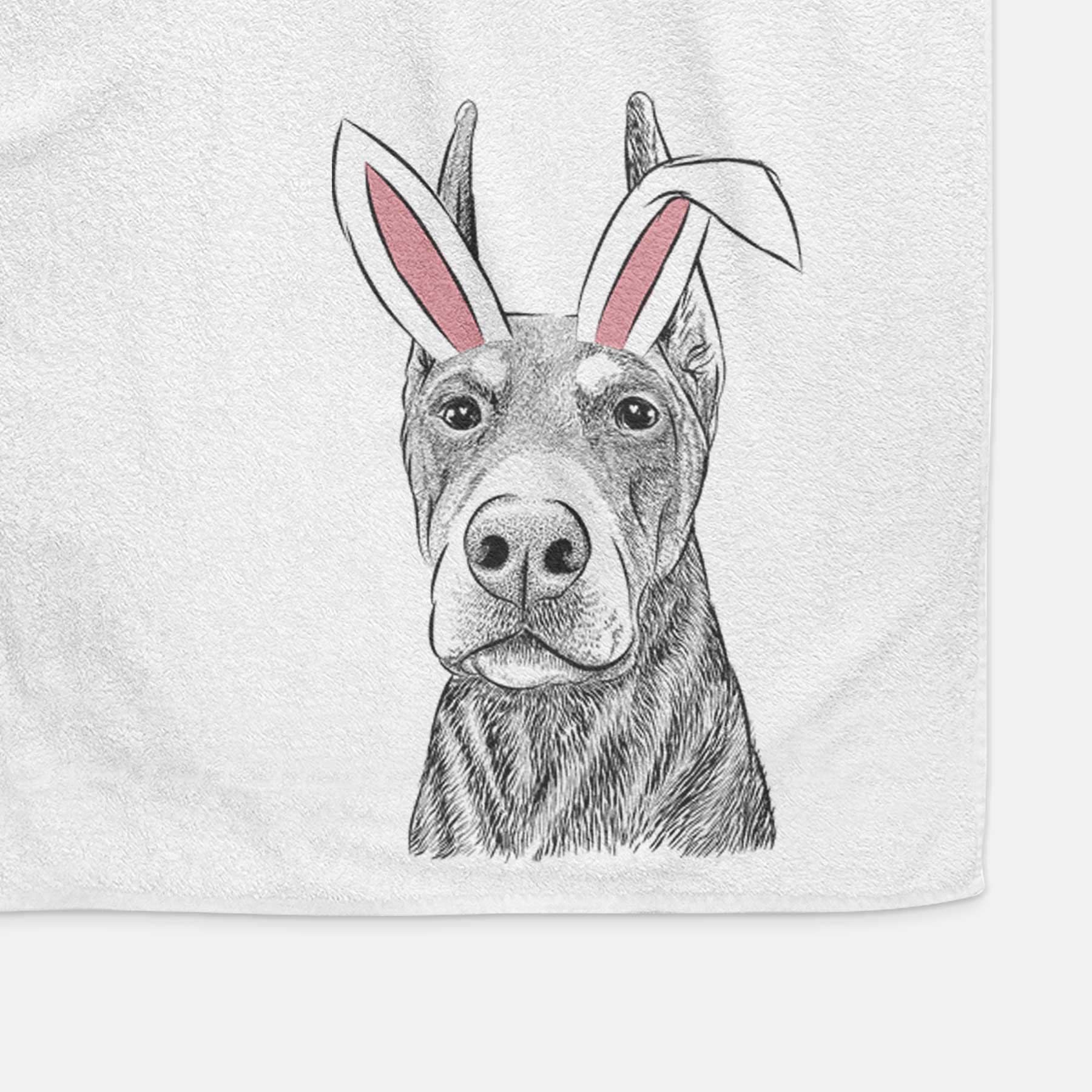 Luna the Doberman Pinscher Decorative Hand Towel