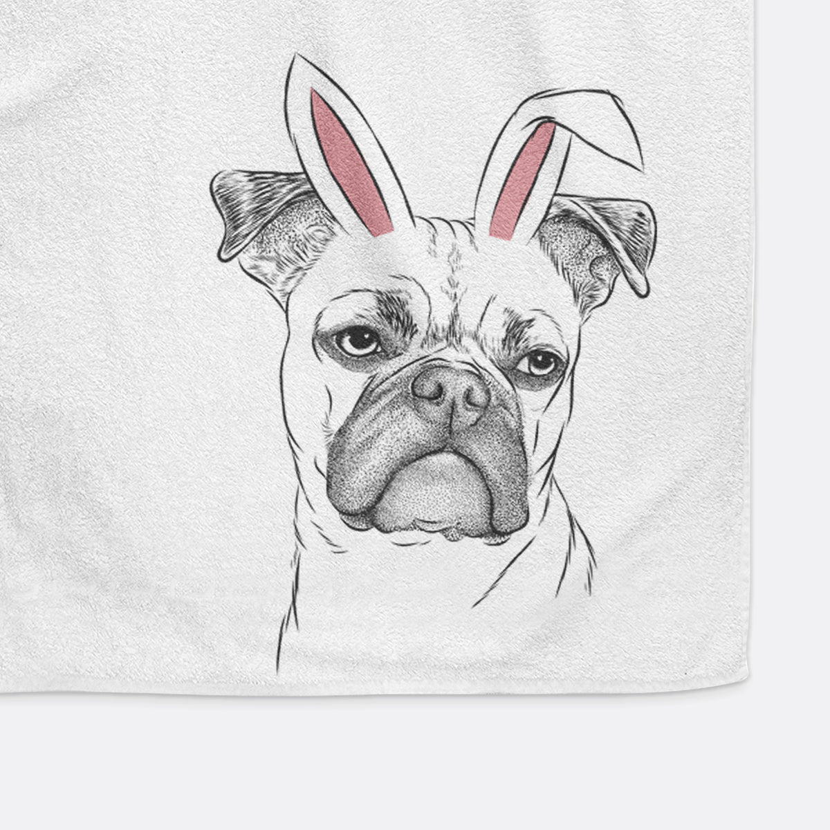 Mack the Bugg (Boston Terrier/Pug) Decorative Hand Towel