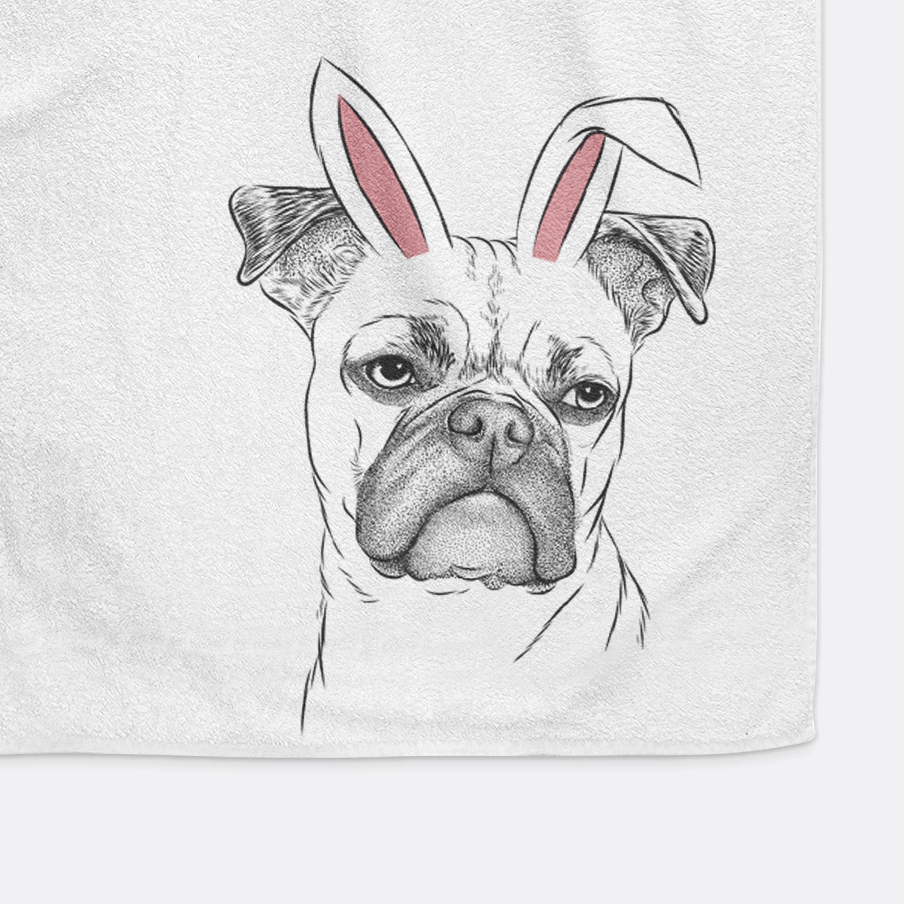 Mack the Bugg (Boston Terrier/Pug) Decorative Hand Towel