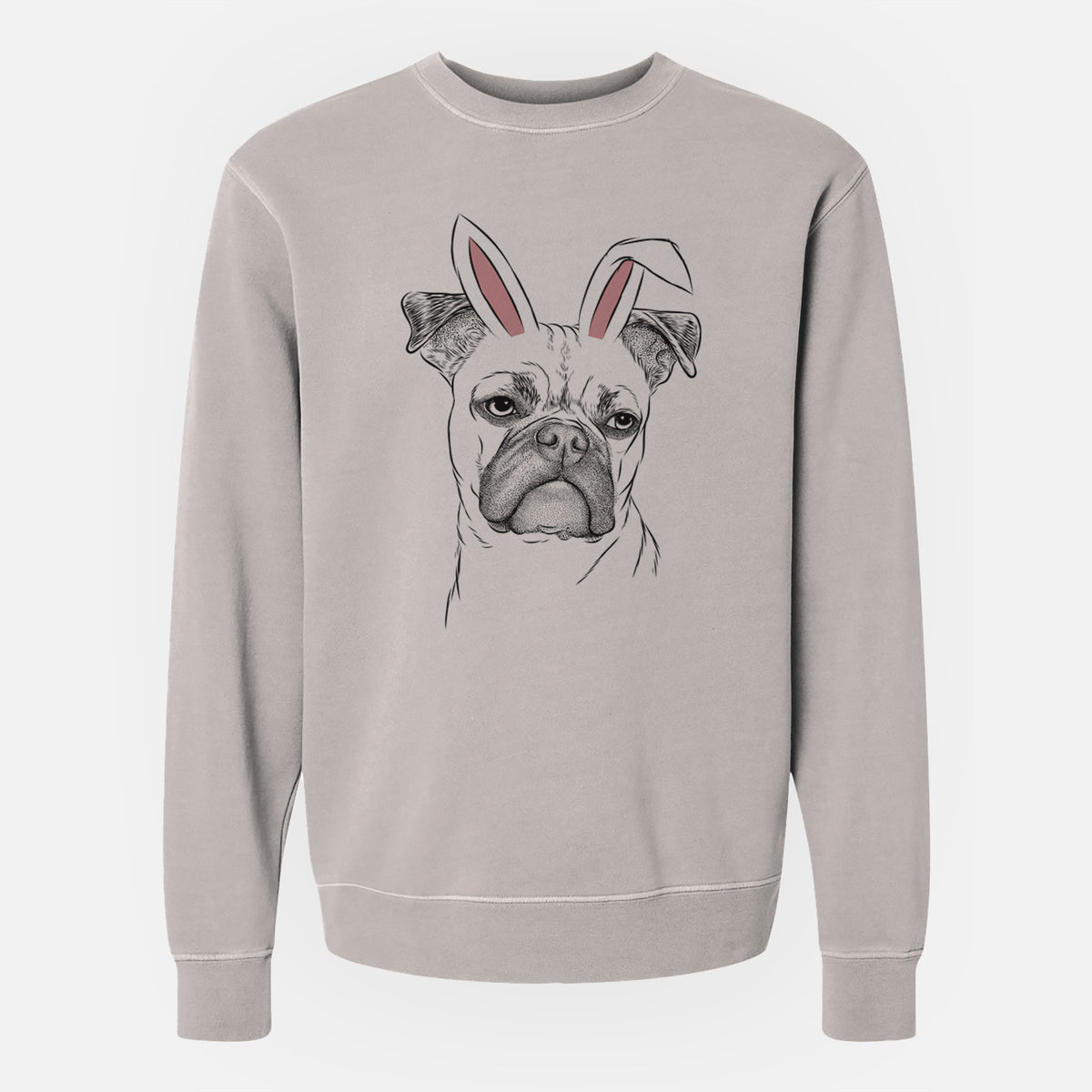 Easter Mack the Bugg (Boston Terrier/Pug) - Unisex Pigment Dyed Crew Sweatshirt