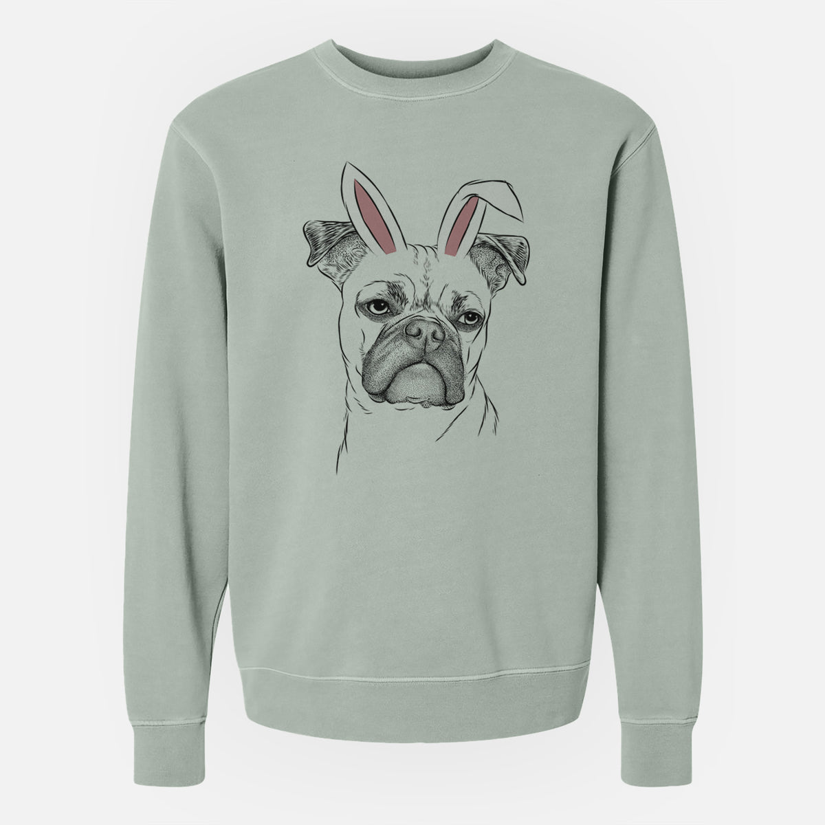 Easter Mack the Bugg (Boston Terrier/Pug) - Unisex Pigment Dyed Crew Sweatshirt