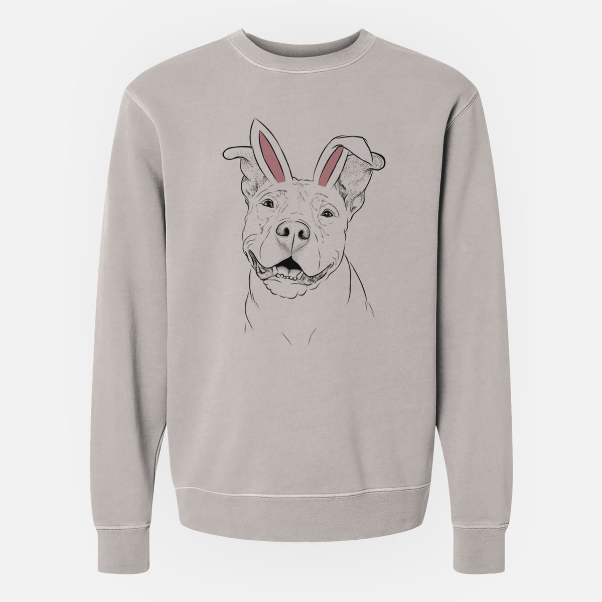 Easter Malibu the Staffordshire Terrier/Pitbull Mix - Unisex Pigment Dyed Crew Sweatshirt