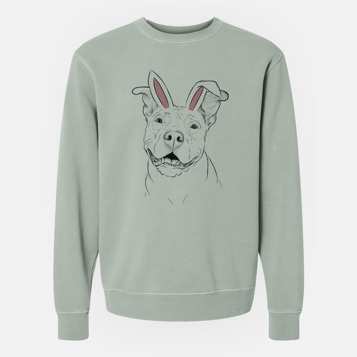 Easter Malibu the Staffordshire Terrier/Pitbull Mix - Unisex Pigment Dyed Crew Sweatshirt