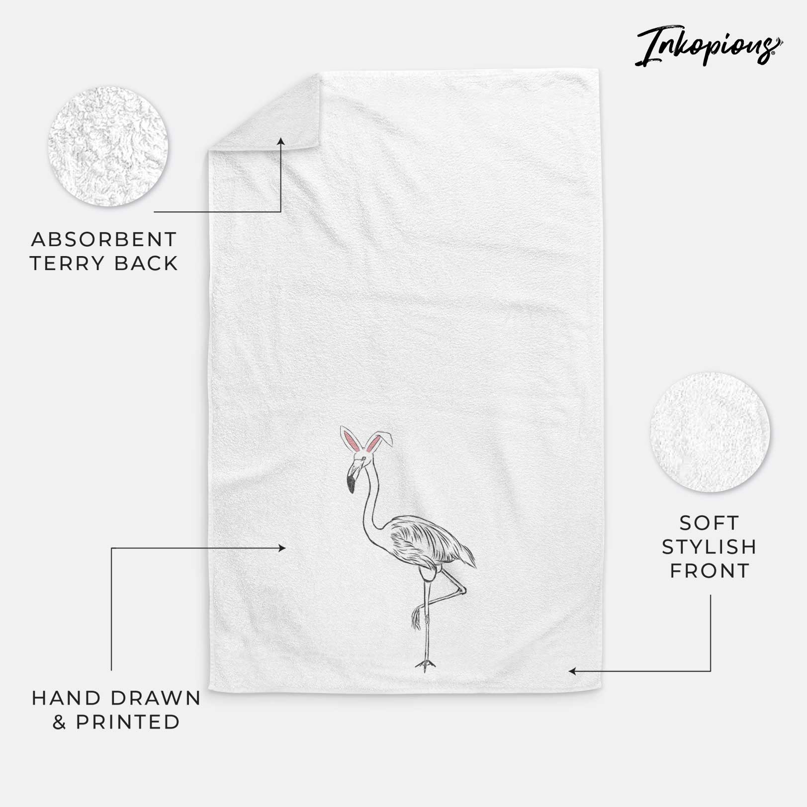 Mango the Flamingo Decorative Hand Towel