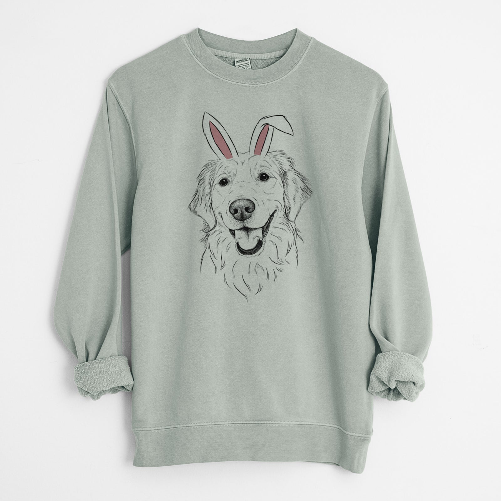 Easter Maple the Golden Retriever - Unisex Pigment Dyed Crew Sweatshirt