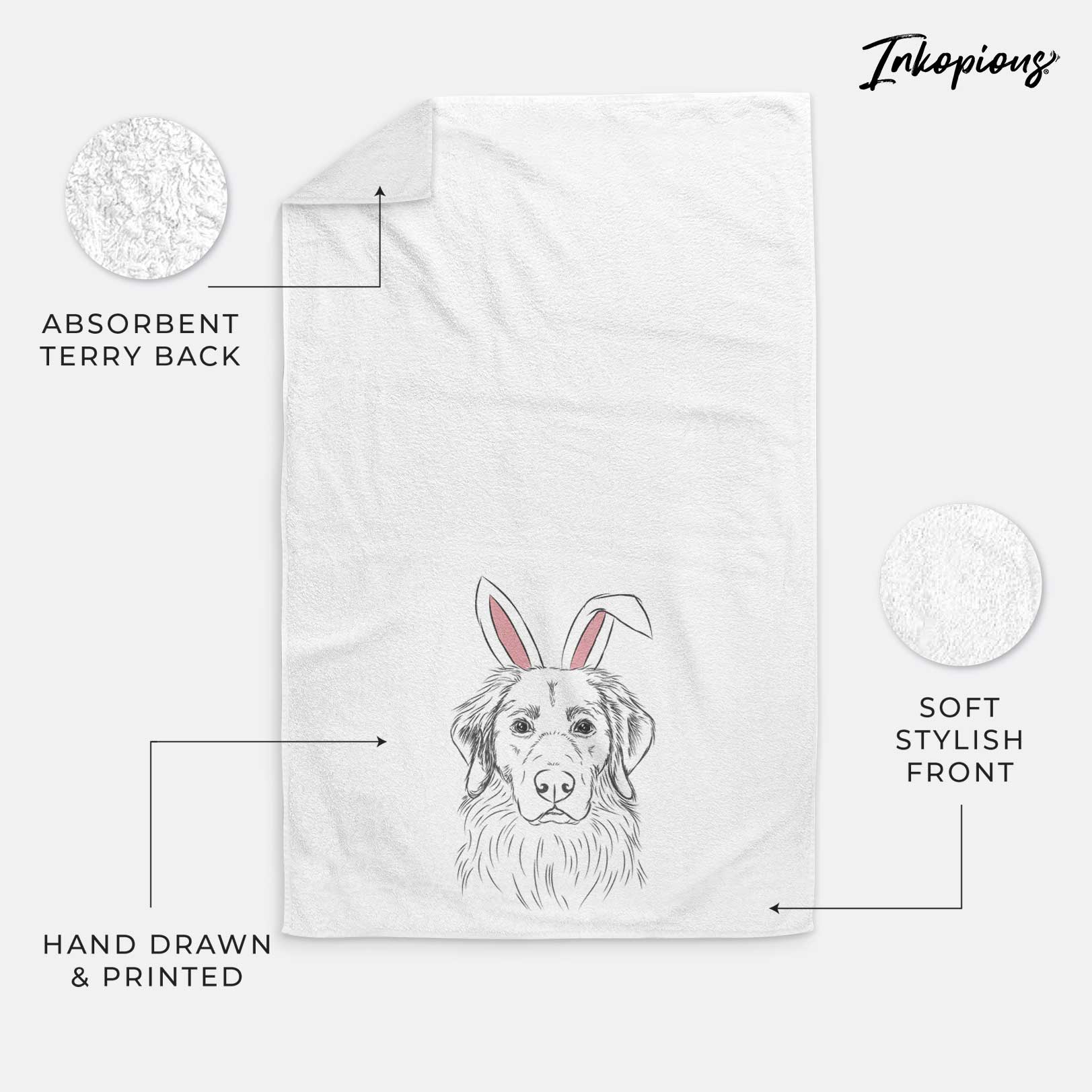 Marley the Golden Retriever Decorative Hand Towel