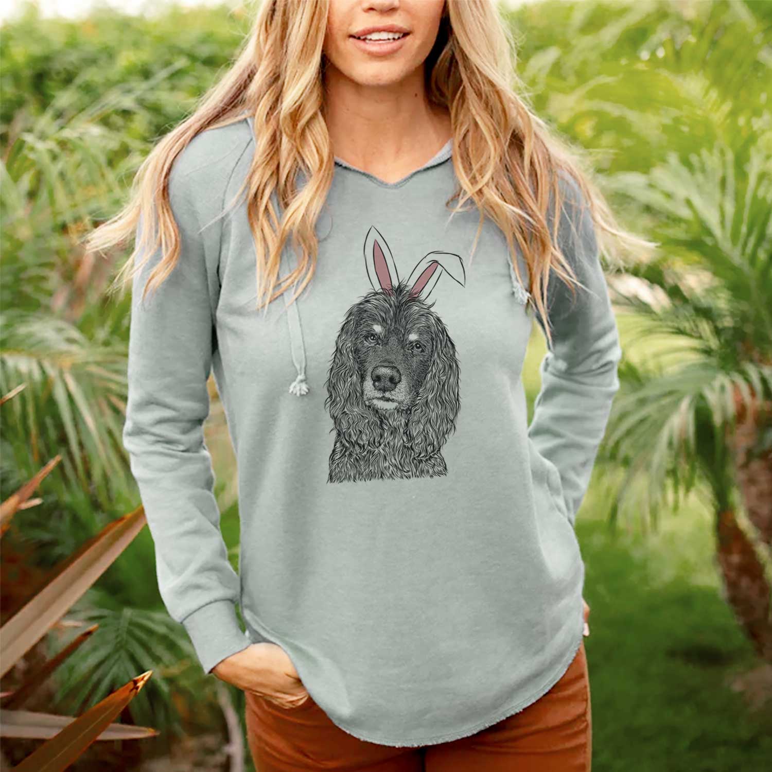 Easter Marley Boy the American Cocker Spaniel - Cali Wave Hooded Sweatshirt