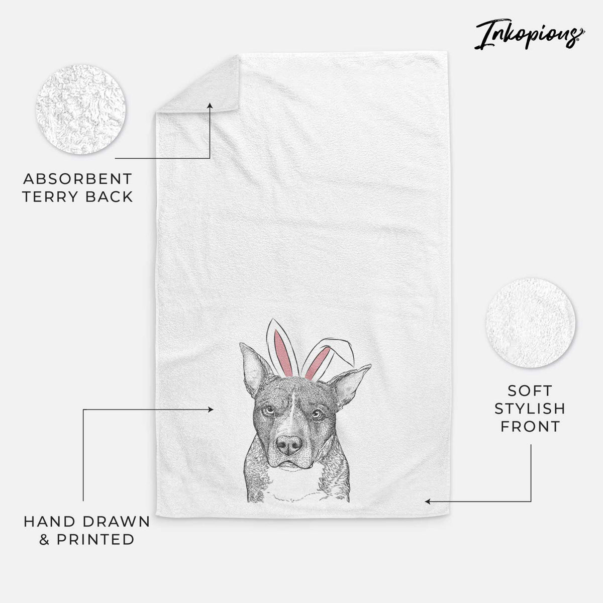 Mercy the Pitbull Decorative Hand Towel