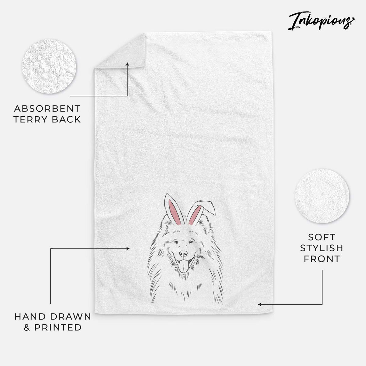 Mikko the Samoyed Decorative Hand Towel