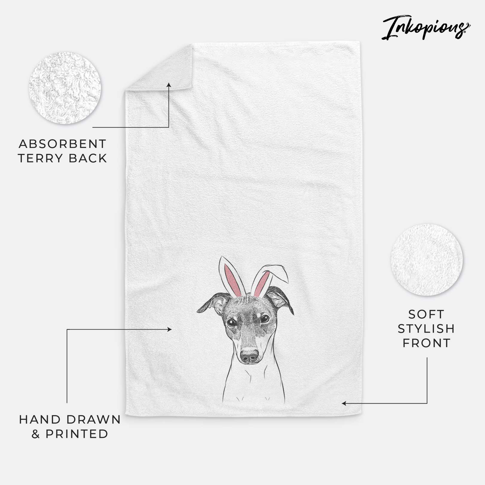 Momo the Japanese Terrier Decorative Hand Towel