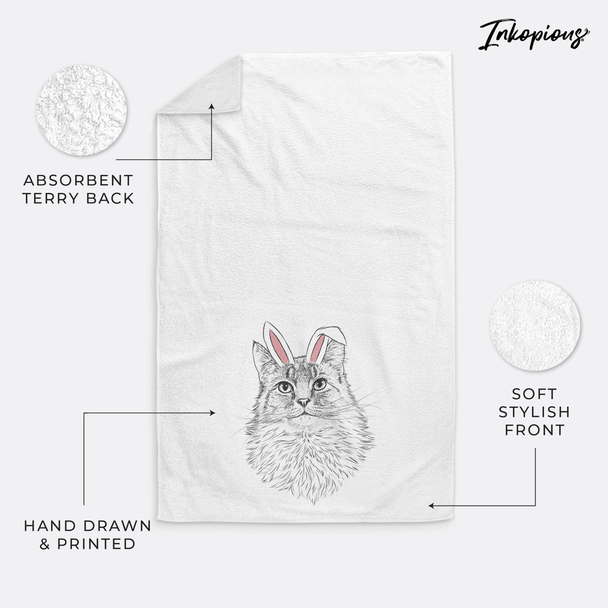 Olive the Cat Decorative Hand Towel