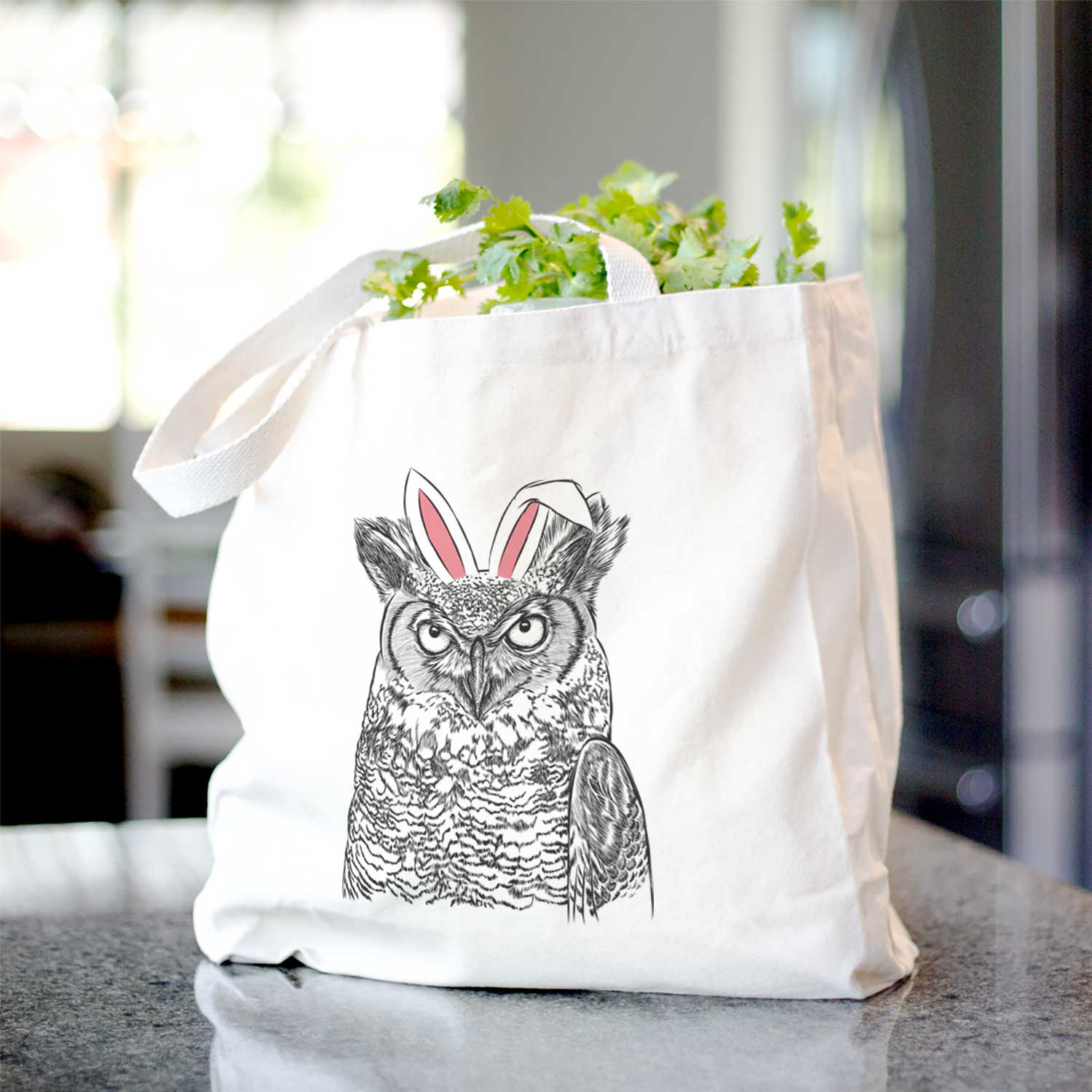 Ozwald the Grey Horned Owl - Tote Bag