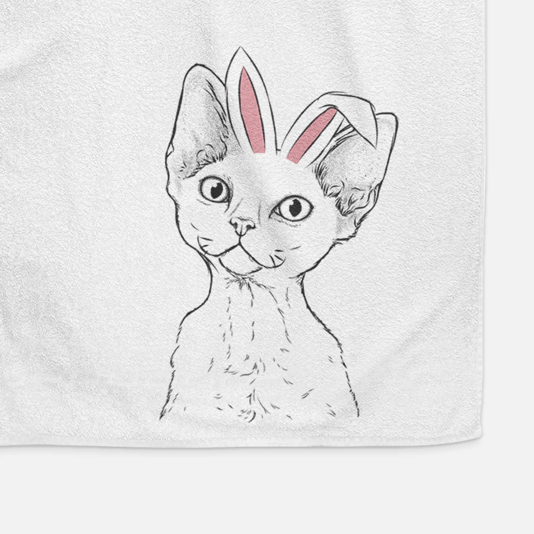 Ripley the Devon Rex Cat Decorative Hand Towel