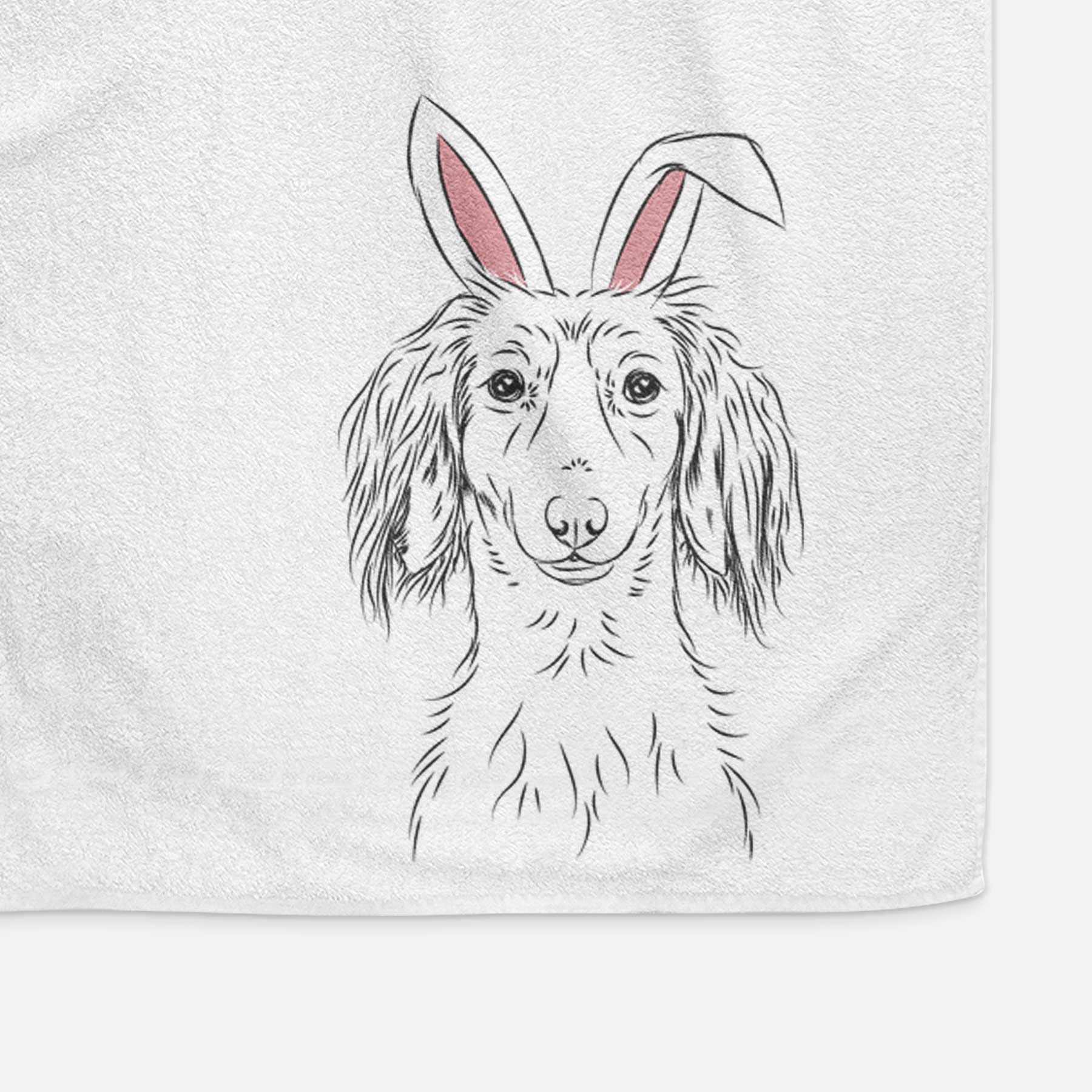 Roux the Long Haired Dachshund Decorative Hand Towel