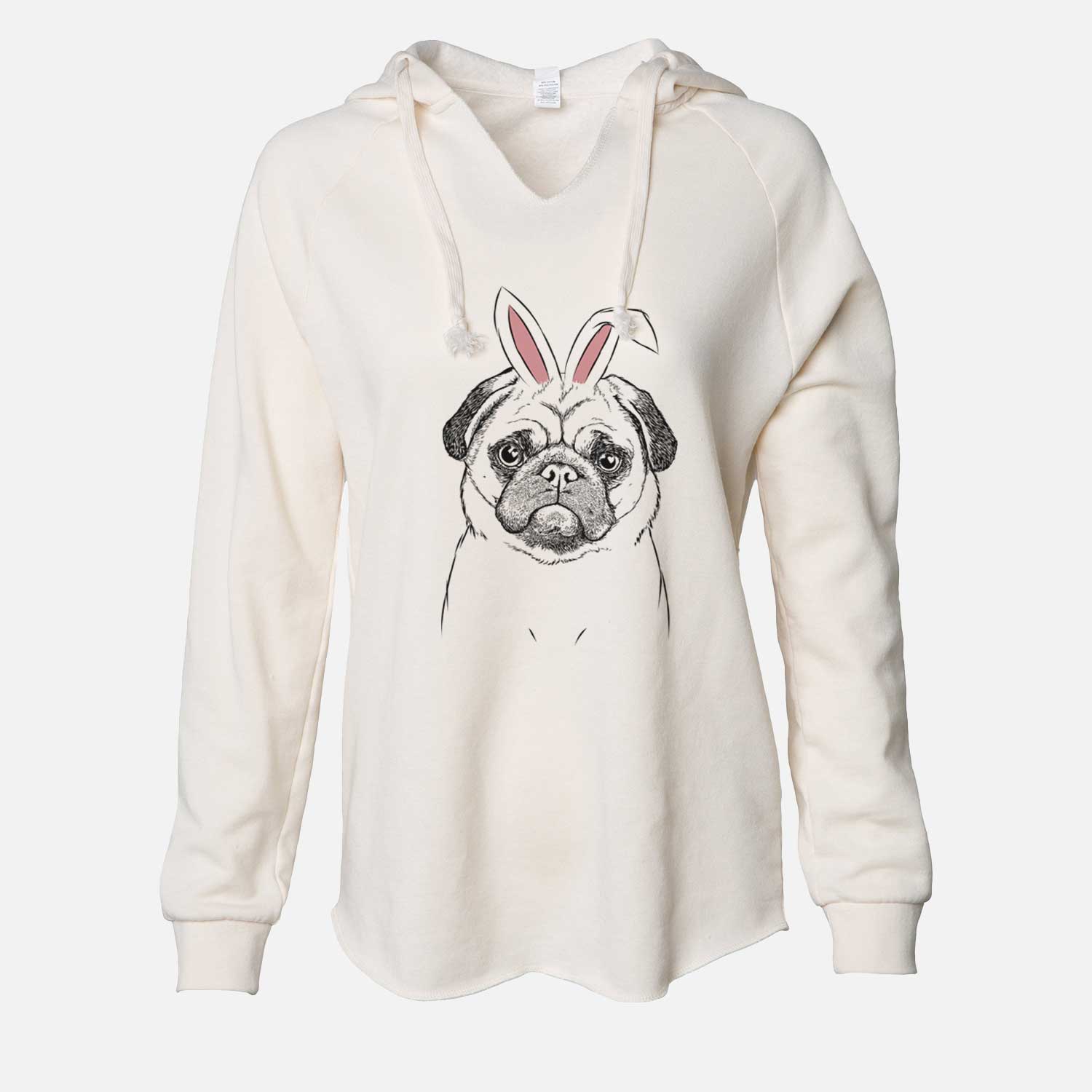 Easter Ruby the Pug - Cali Wave Hooded Sweatshirt