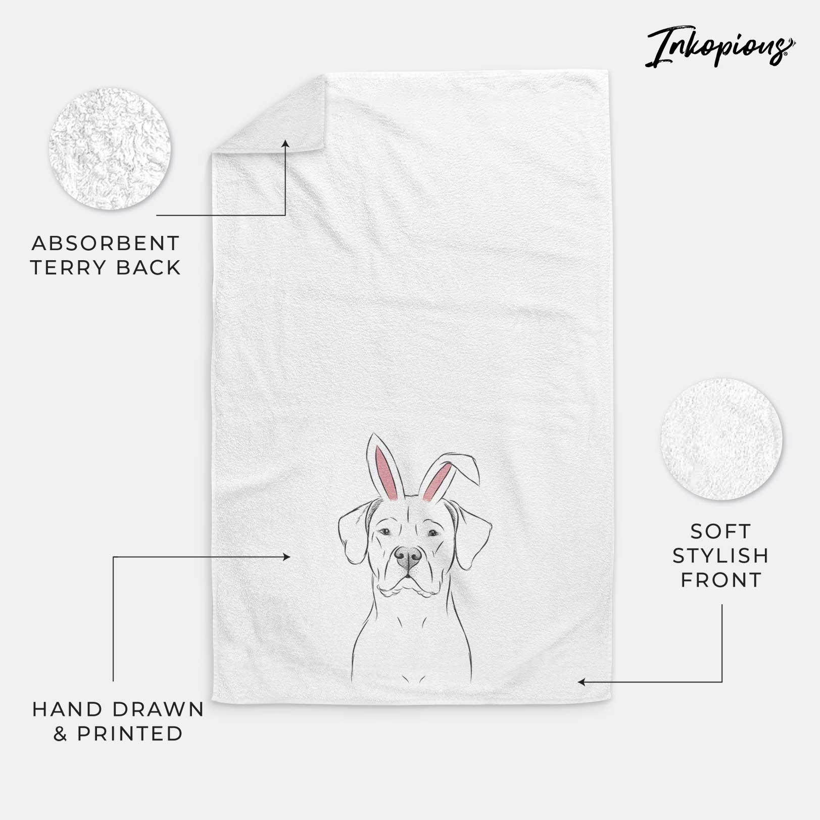 Rufio the Dogo Argentino Decorative Hand Towel