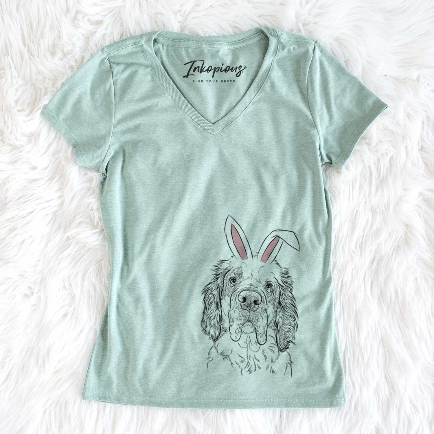 Easter Sully the Clumber Spaniel - Women's Perfect V-neck Shirt