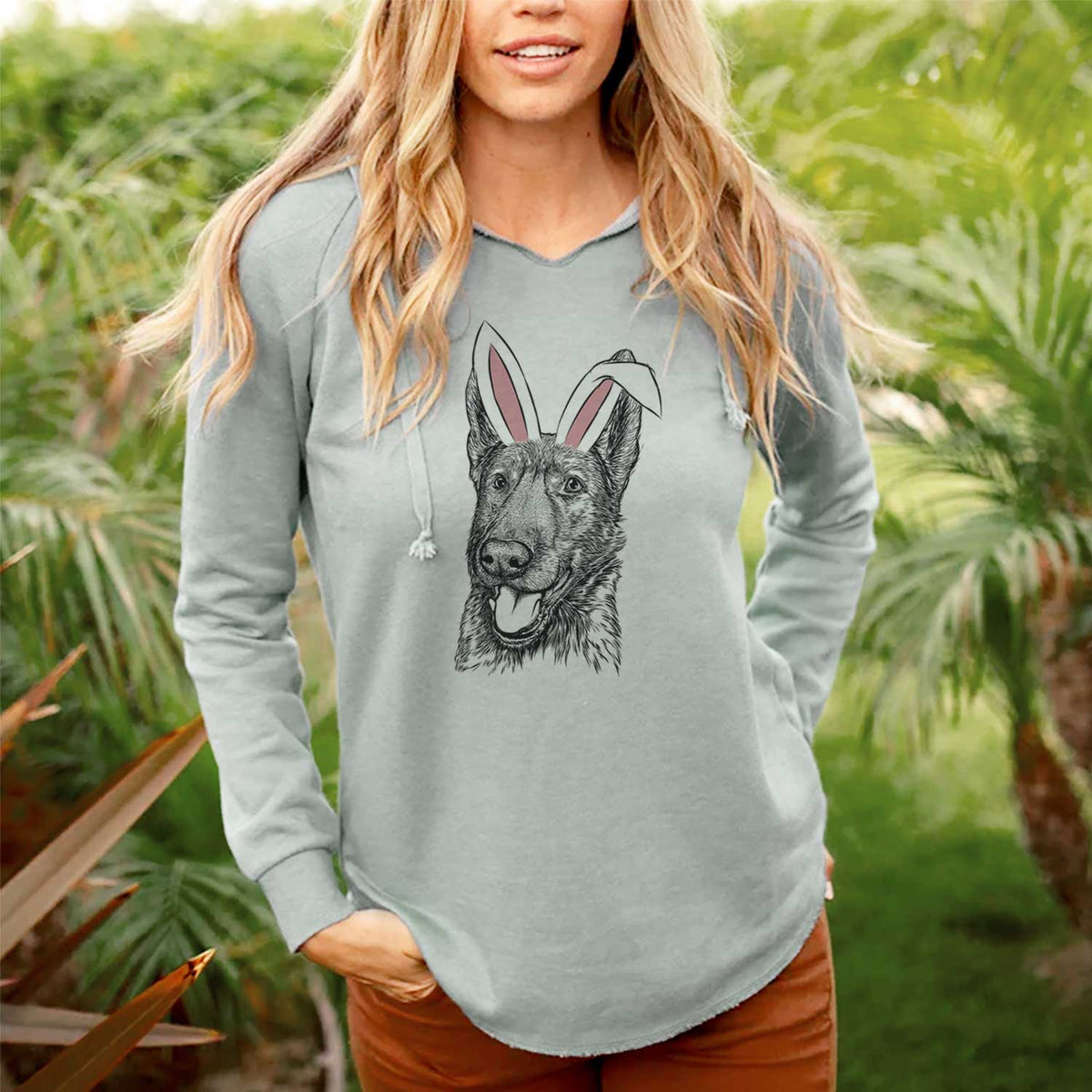 Easter Tena the German Shepherd - Cali Wave Hooded Sweatshirt