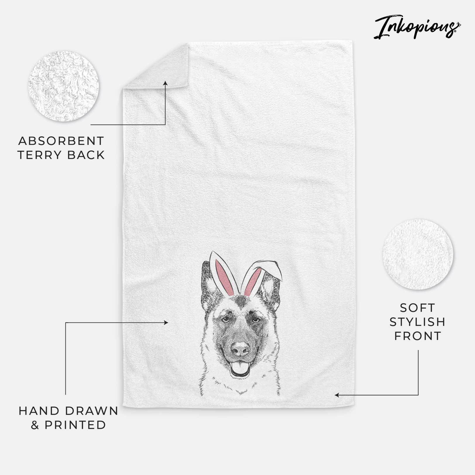 Trooper the German Shepherd Decorative Hand Towel