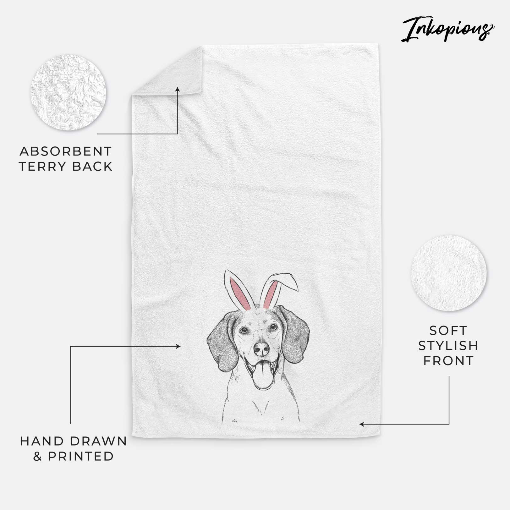 Trooper the Hound Mix Decorative Hand Towel