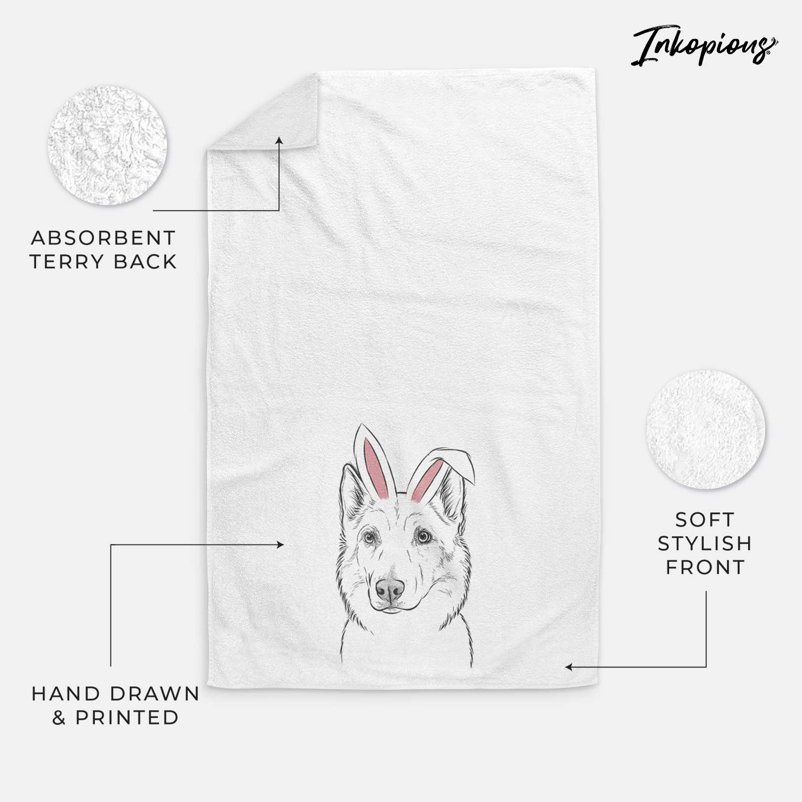 Vox the Siberian Husky Decorative Hand Towel