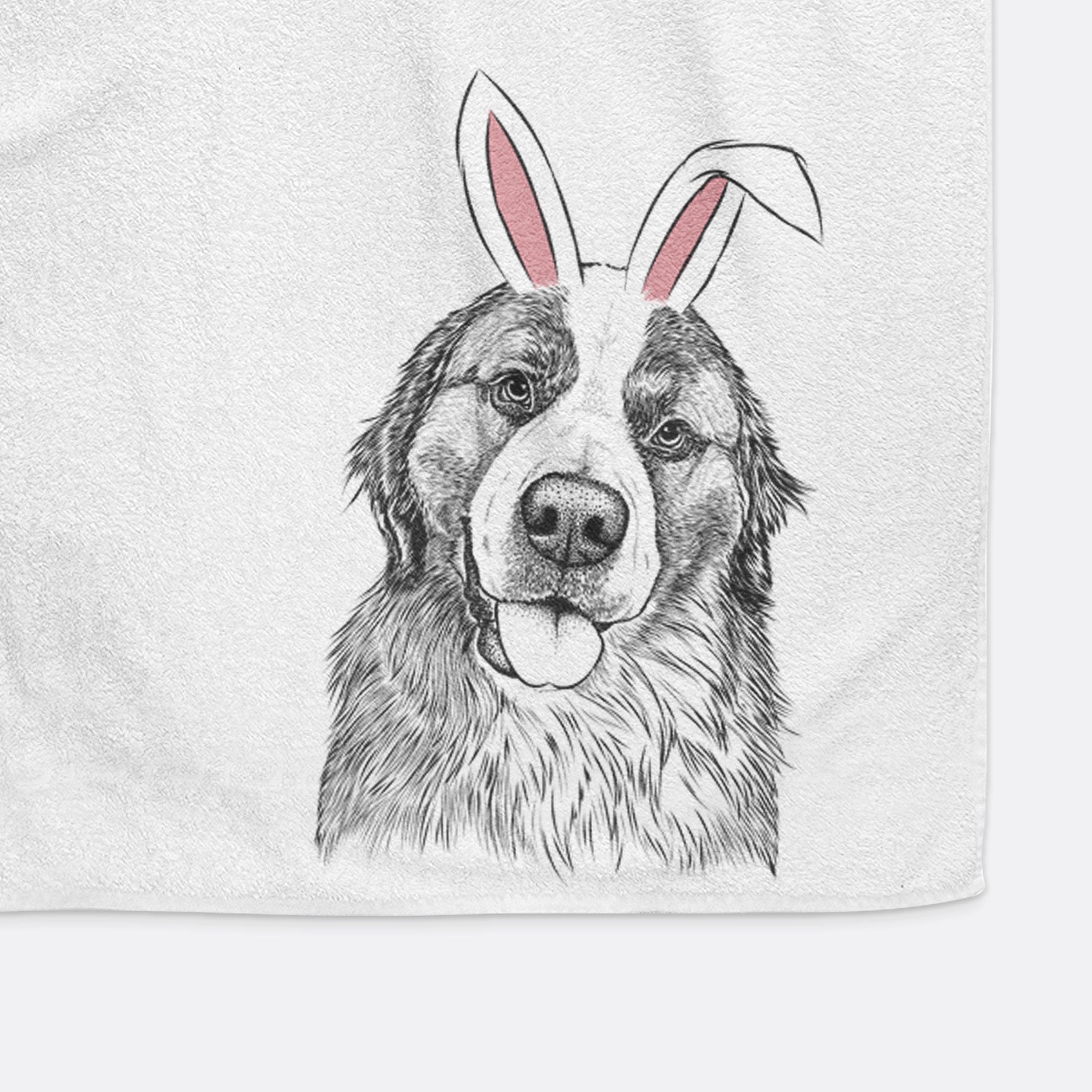 Walter the Bernese Mountain Dog Mix Decorative Hand Towel