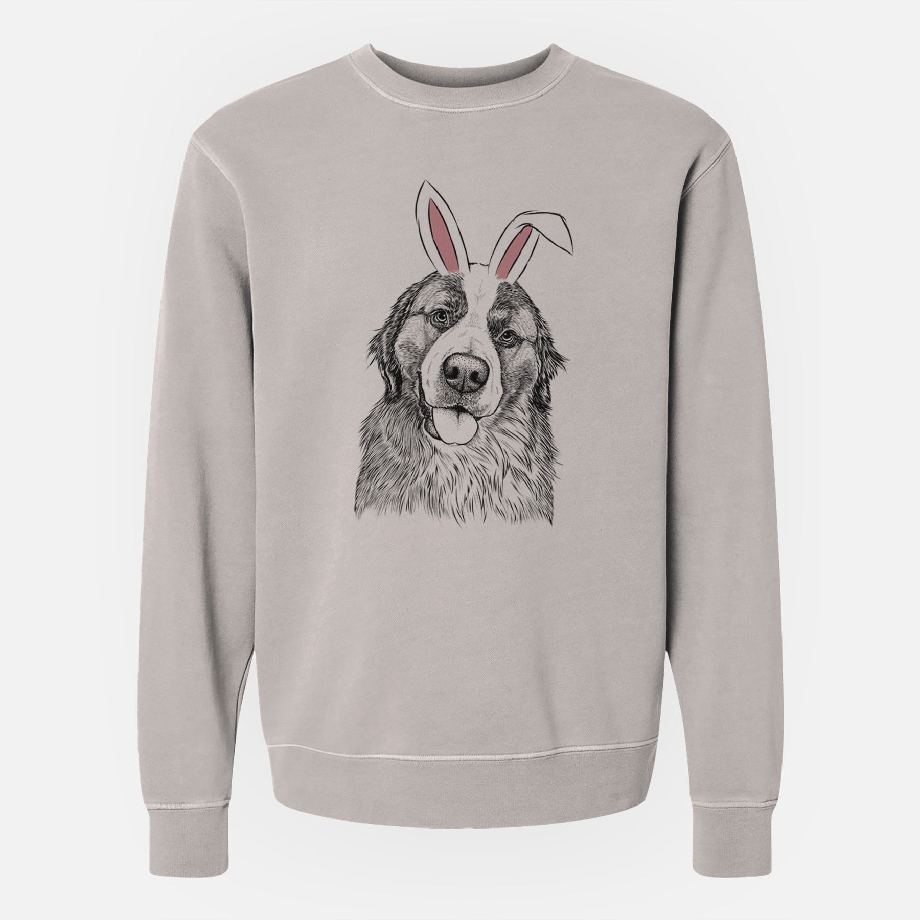 Easter Walter the Bernese Mountain Dog Mix - Unisex Pigment Dyed Crew Sweatshirt