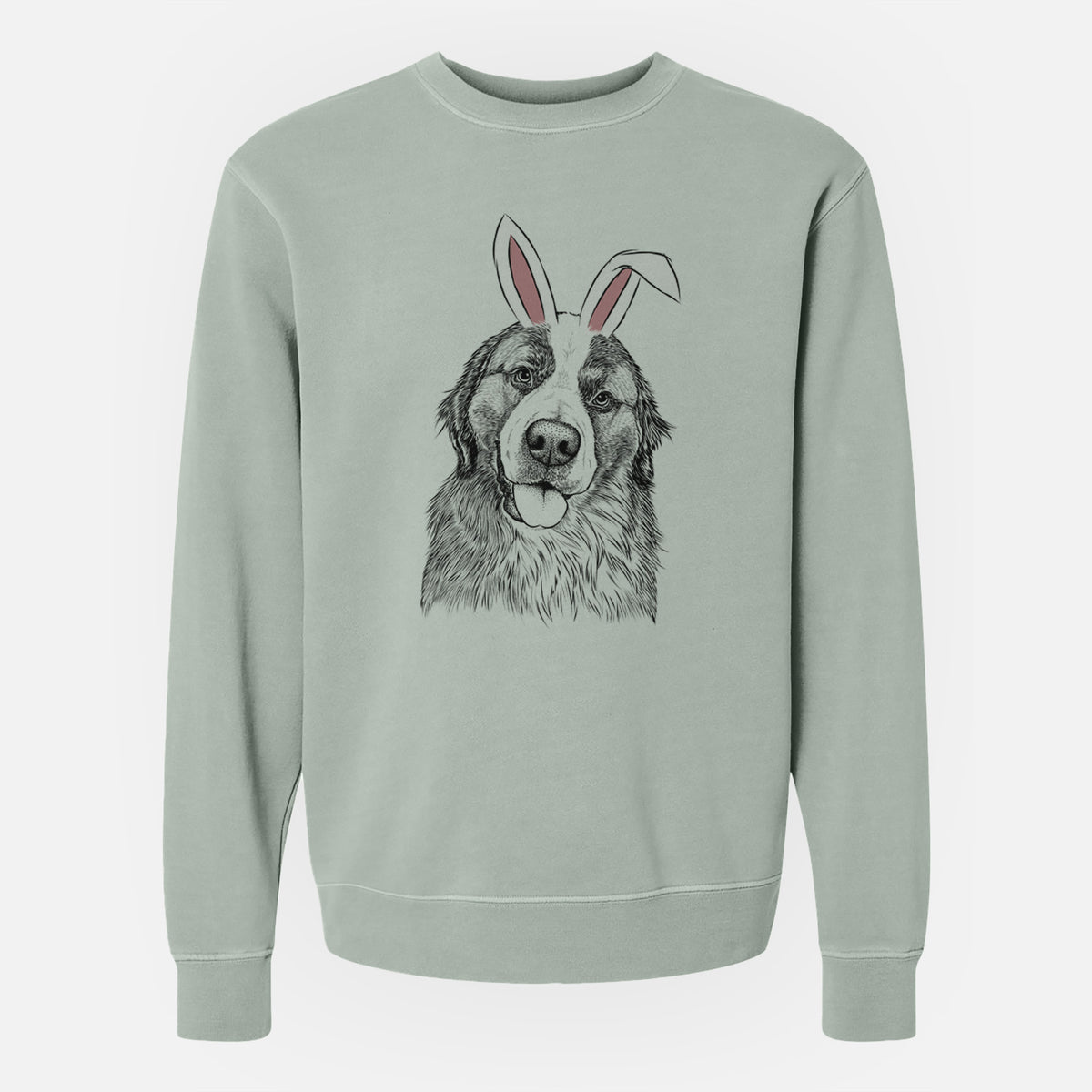 Easter Walter the Bernese Mountain Dog Mix - Unisex Pigment Dyed Crew Sweatshirt