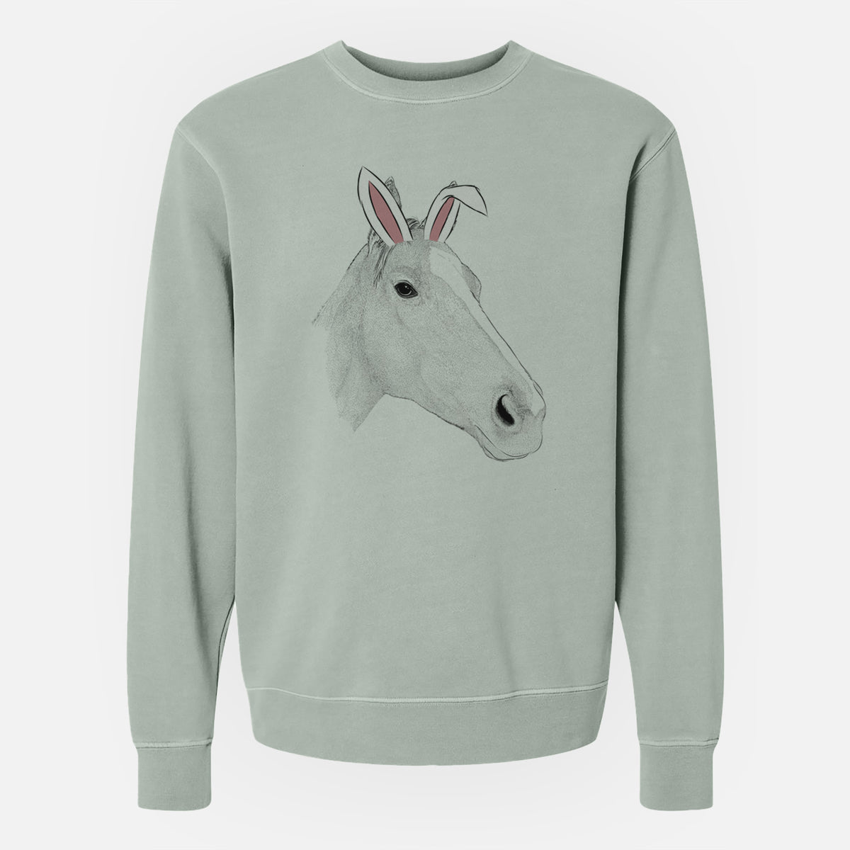 Easter Westley the Horse - Unisex Pigment Dyed Crew Sweatshirt