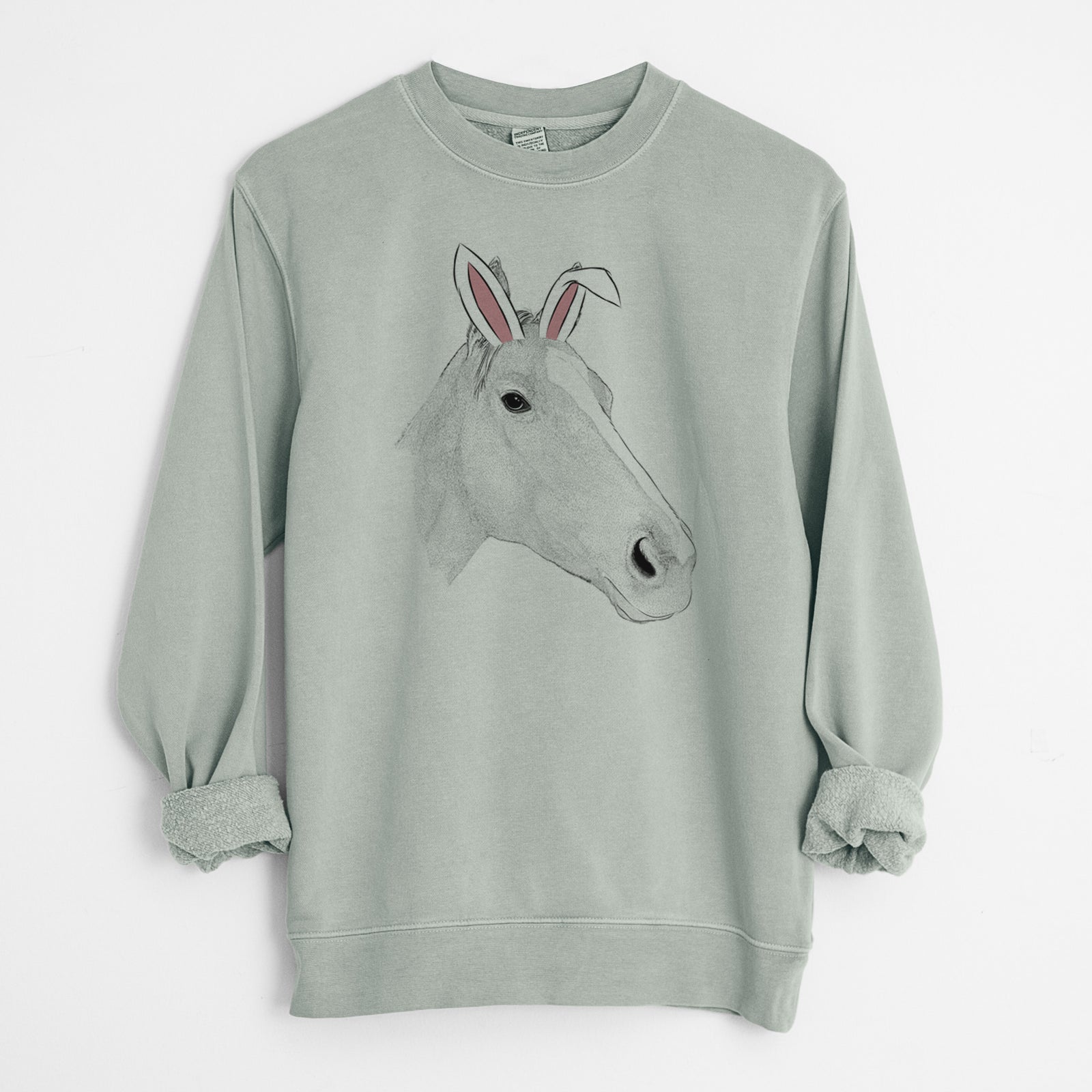 Easter Westley the Horse - Unisex Pigment Dyed Crew Sweatshirt